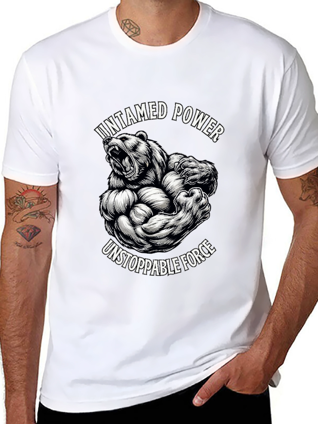 Untamed Power T-Shirt - Grizzly Bear Graphic