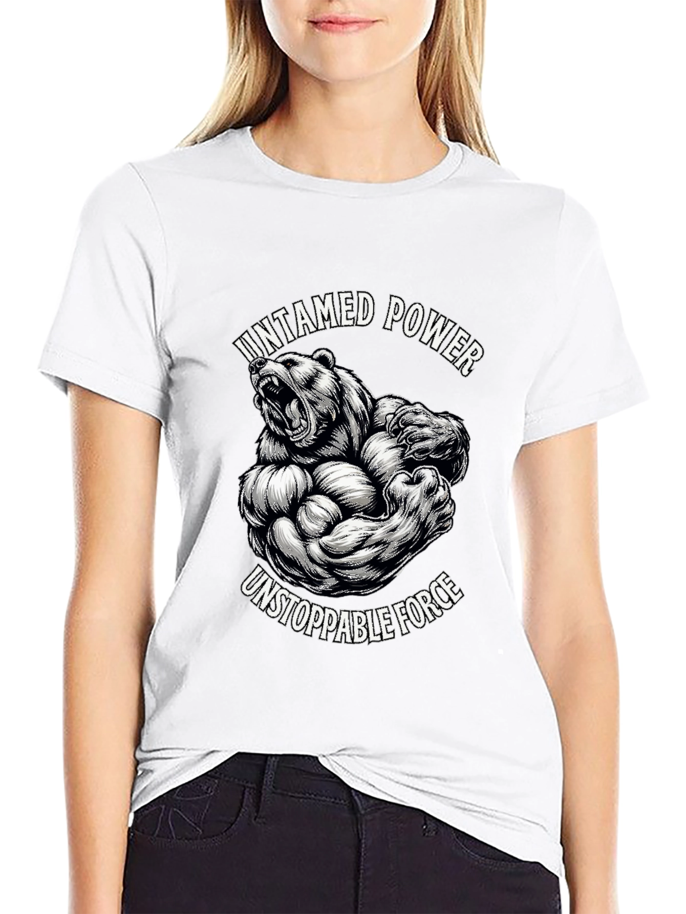 Untamed Power T-Shirt - Grizzly Bear Graphic