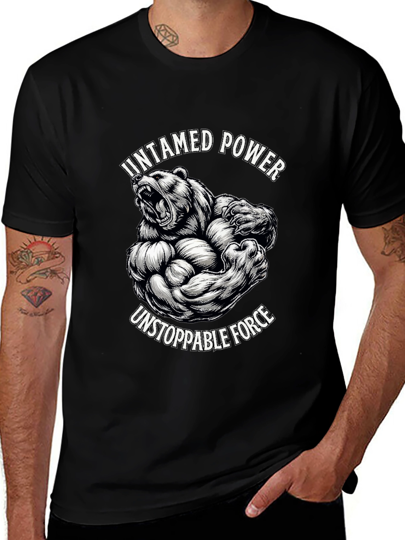 Untamed Power T-Shirt - Grizzly Bear Graphic