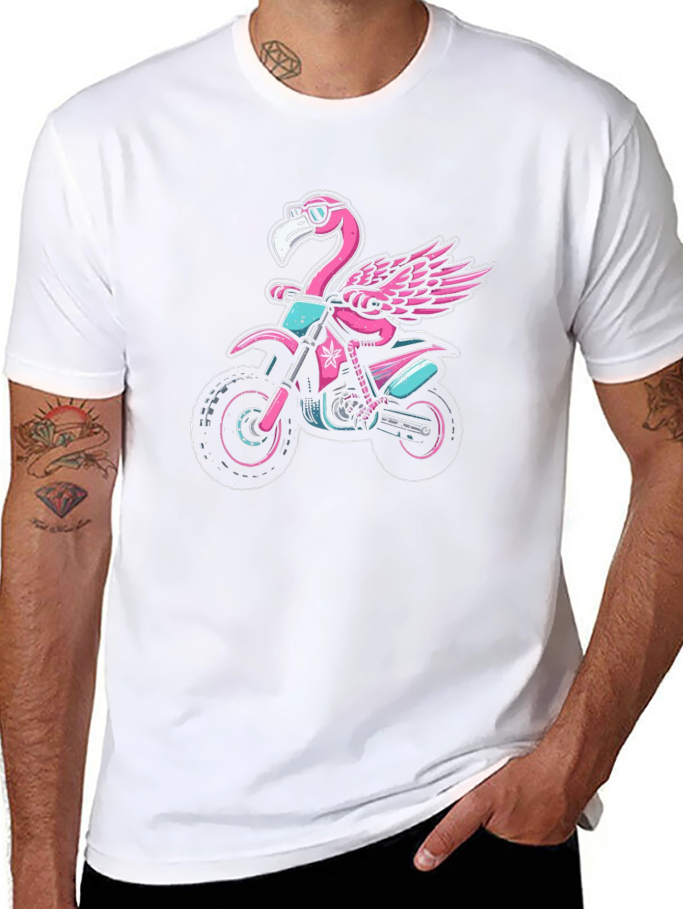 Flamingo Motocross T-Shirt: Ride in Style!
