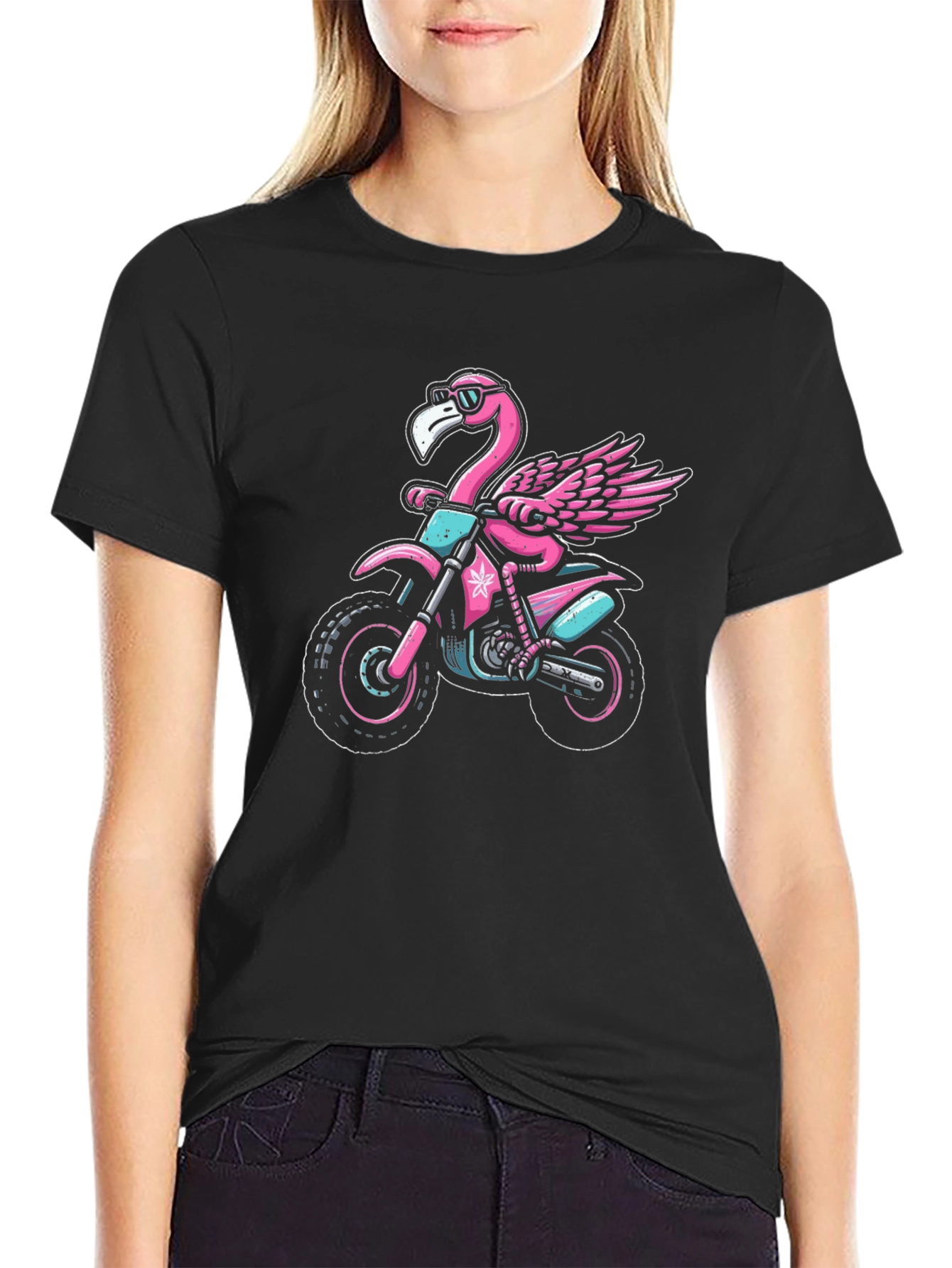Flamingo Motocross T-Shirt: Ride in Style!