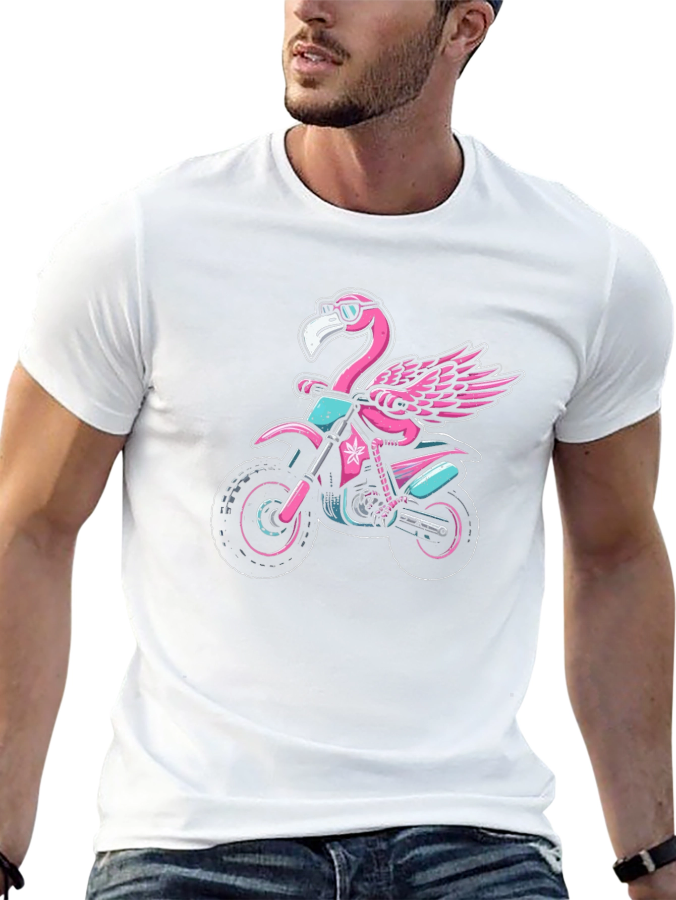 Flamingo Motocross T-Shirt: Ride in Style!