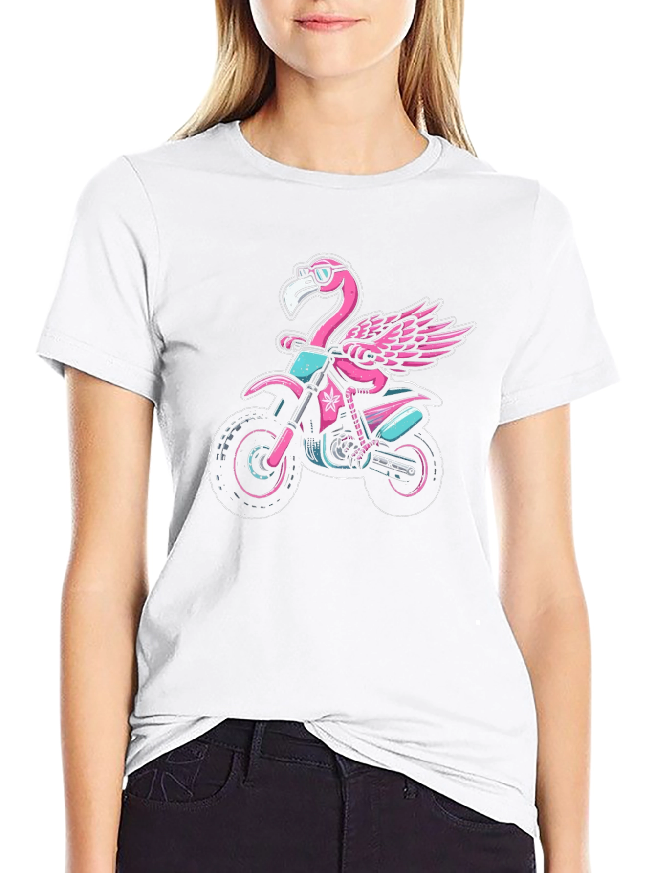 Flamingo Motocross T-Shirt: Ride in Style!