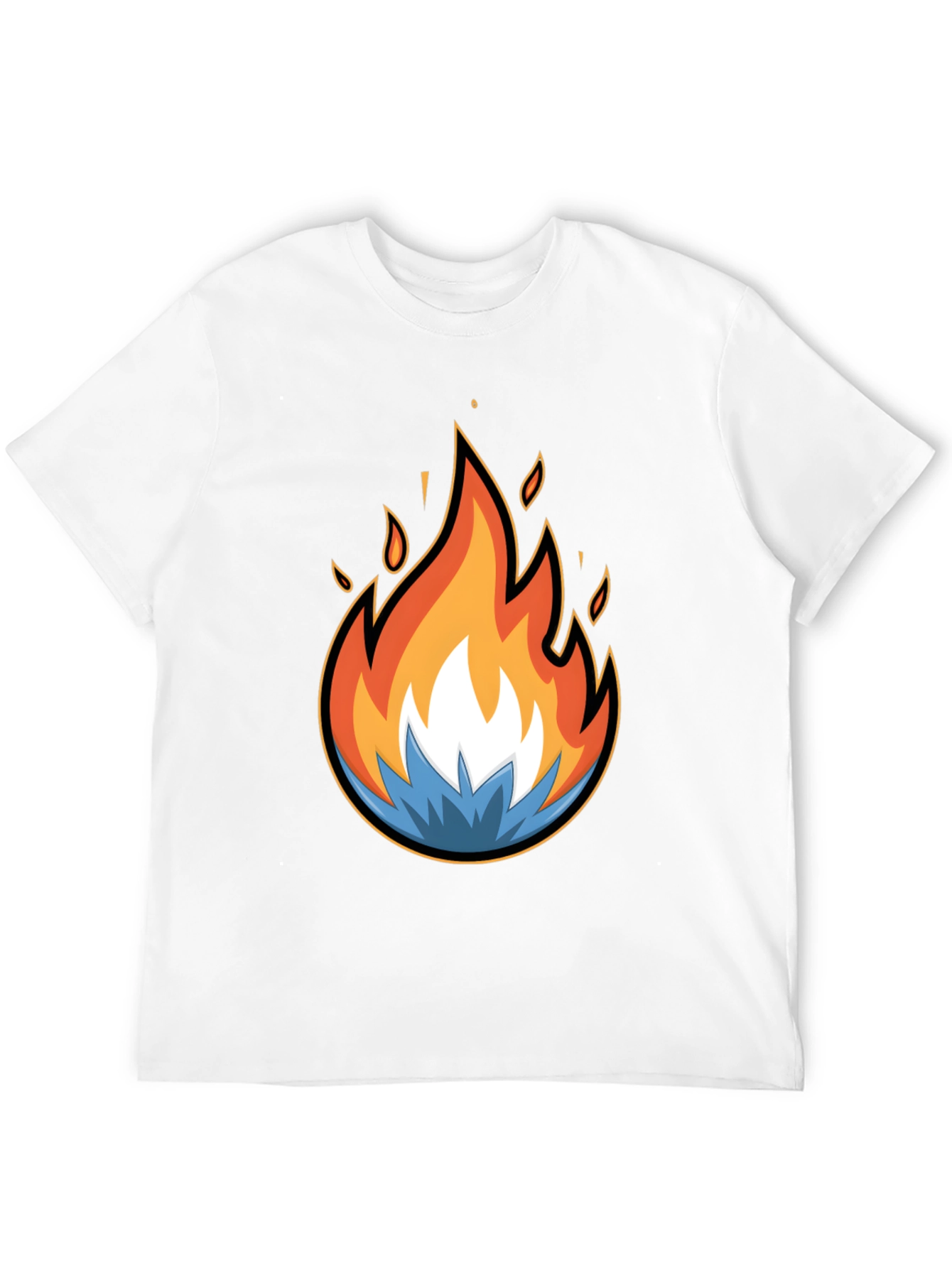 Fire and Ice Graphic Black T-Shirt - Bold Design