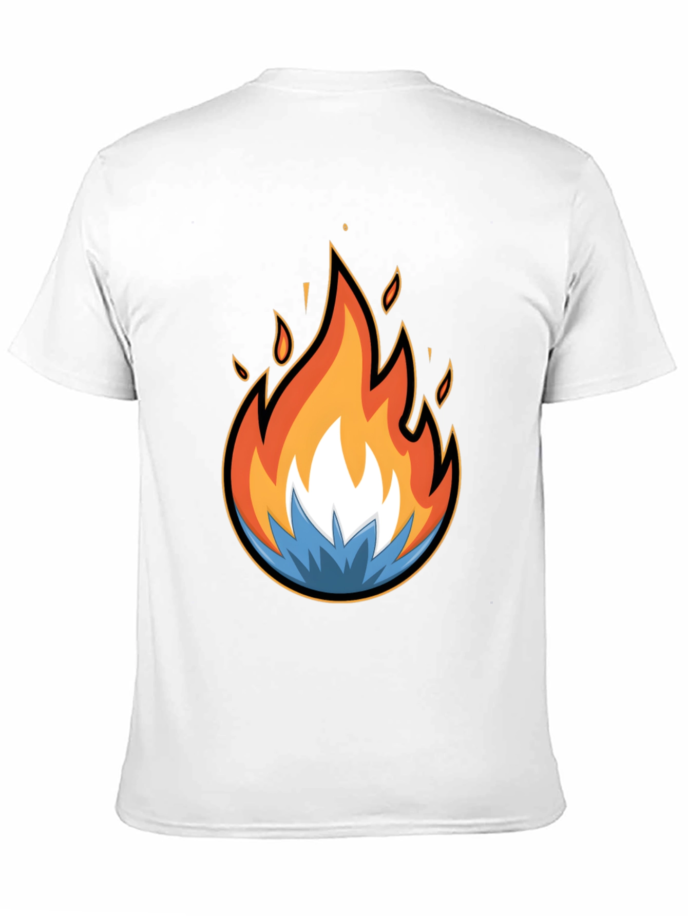 Fire and Ice Graphic Black T-Shirt - Bold Design
