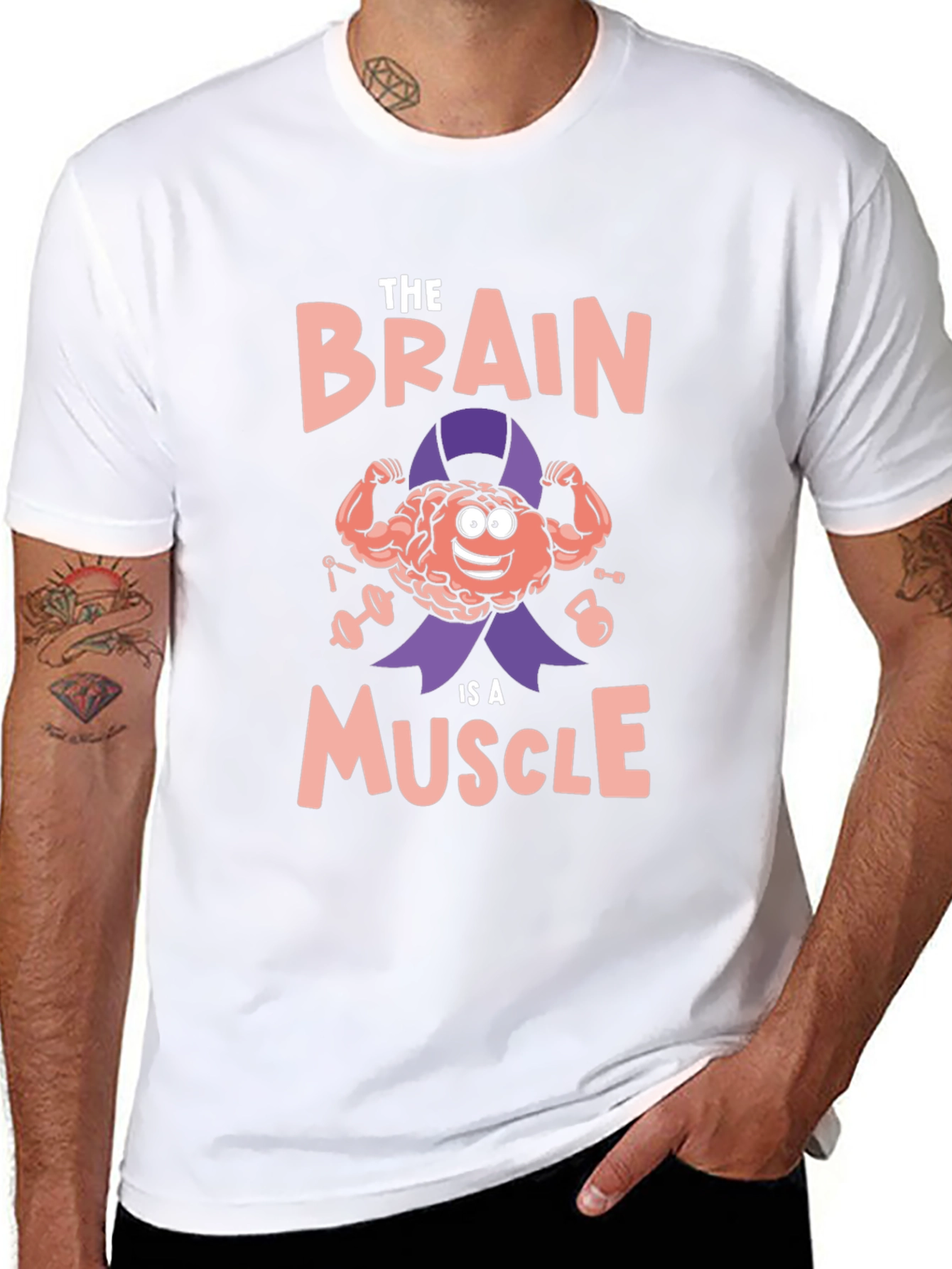 Brain Muscle Black Graphic Tee