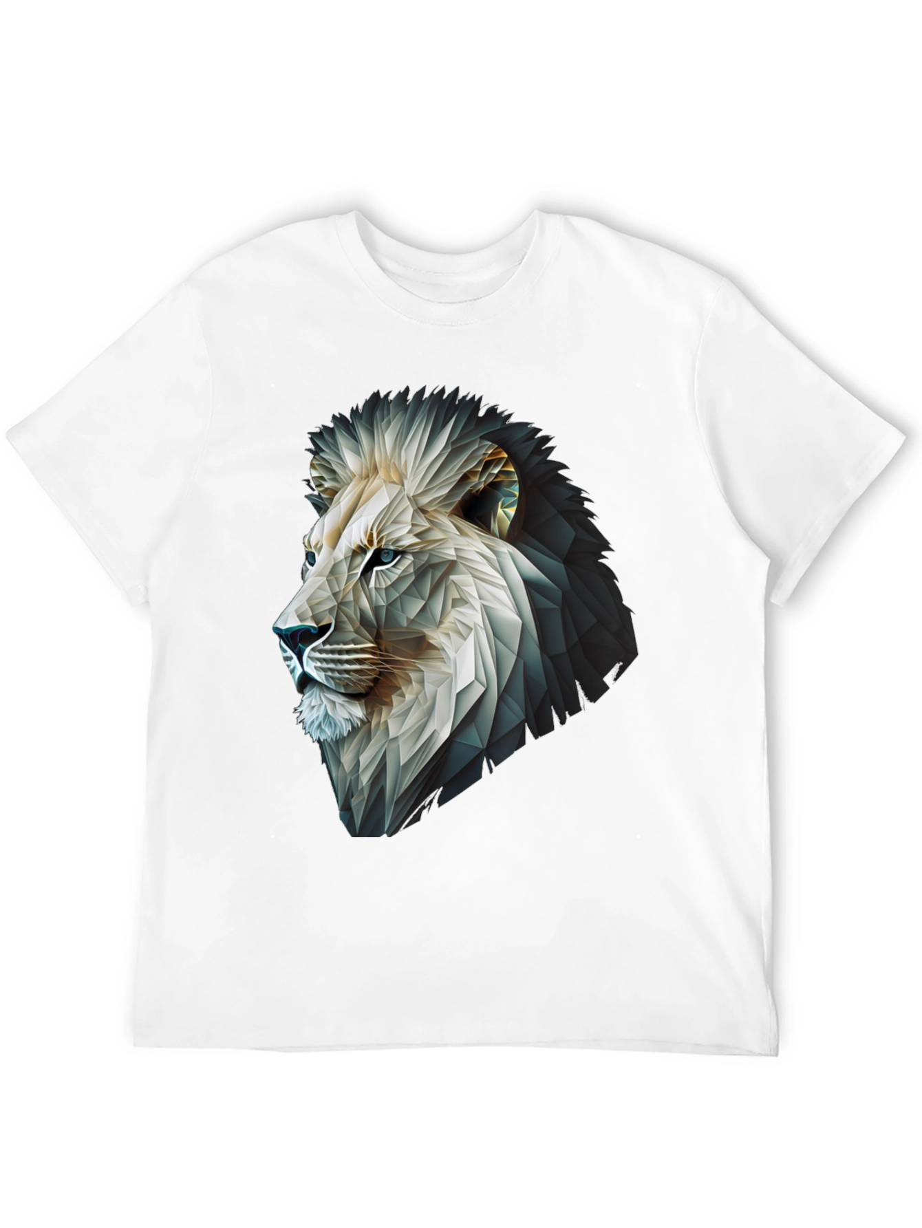 Geometric Lion Graphic T-Shirt - Modern Black Tee