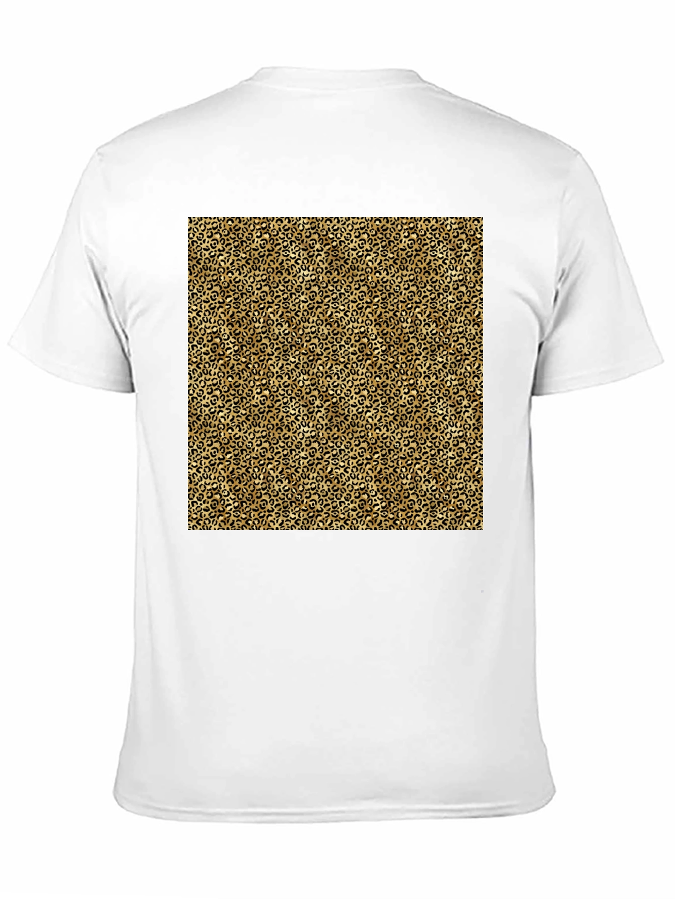 Black T-Shirt with Leopard Print Design