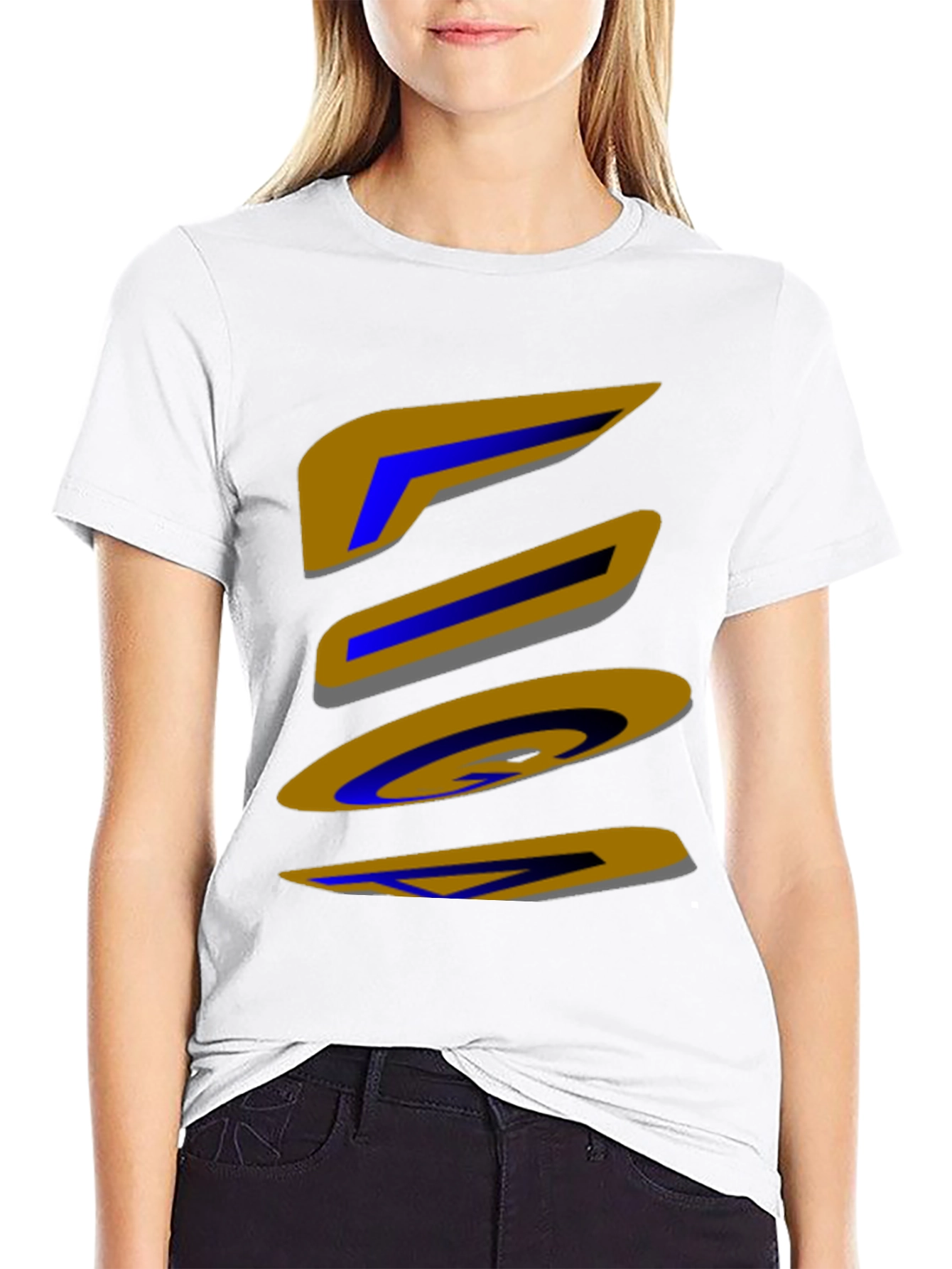 Abstract Shapes Graphic Print Black T-Shirt