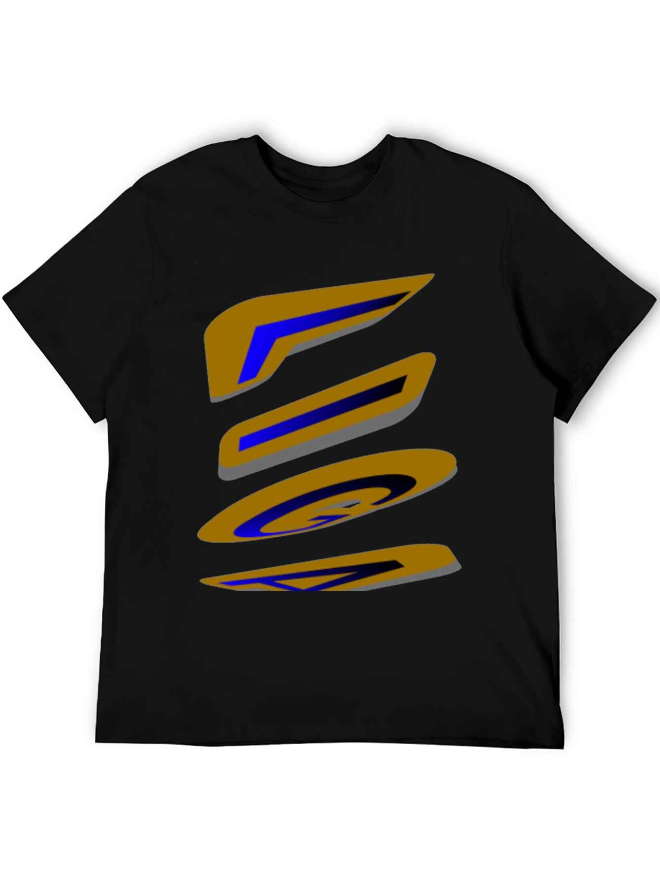 Abstract Shapes Graphic Print Black T-Shirt