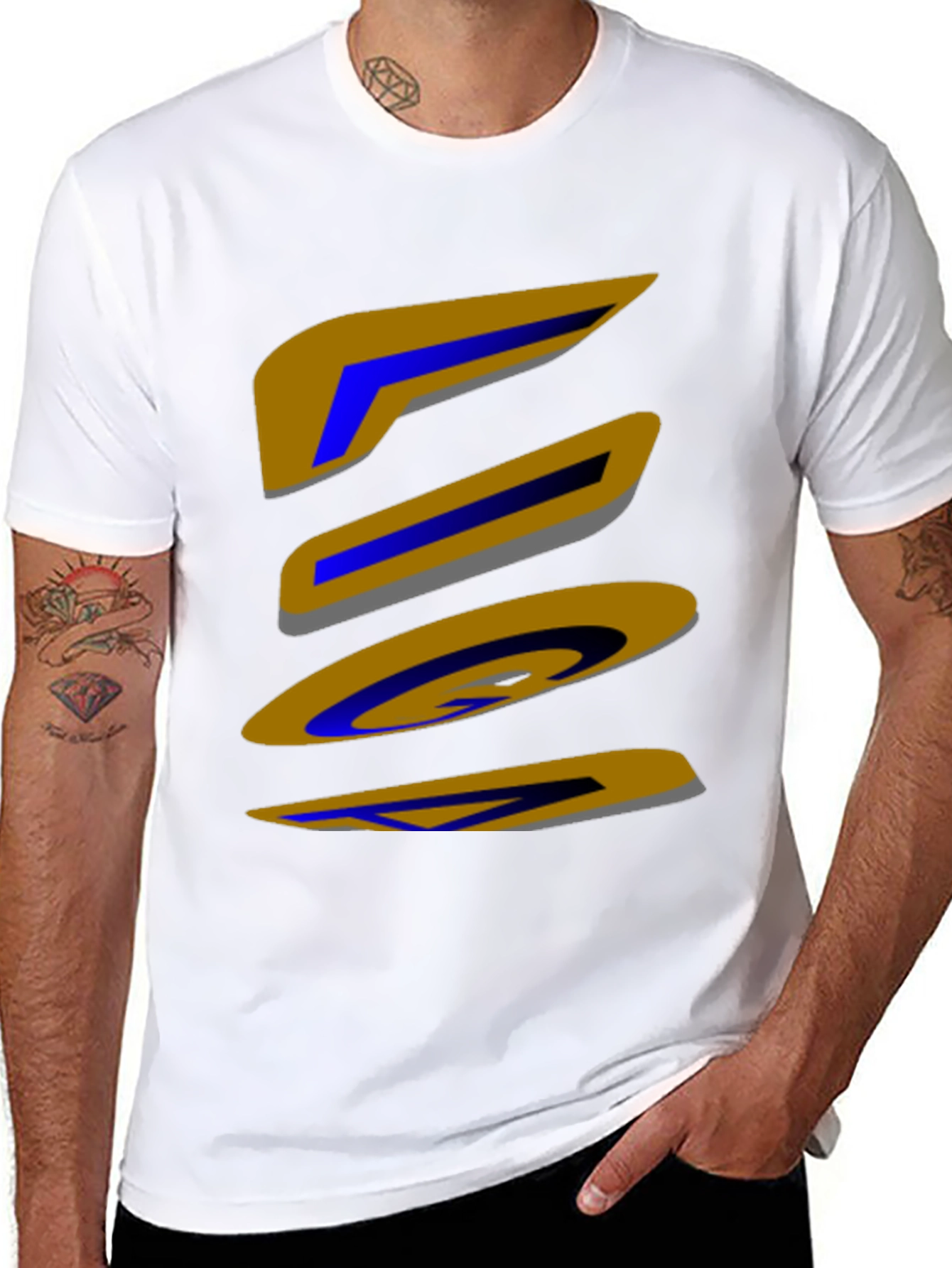 Abstract Shapes Graphic Print Black T-Shirt