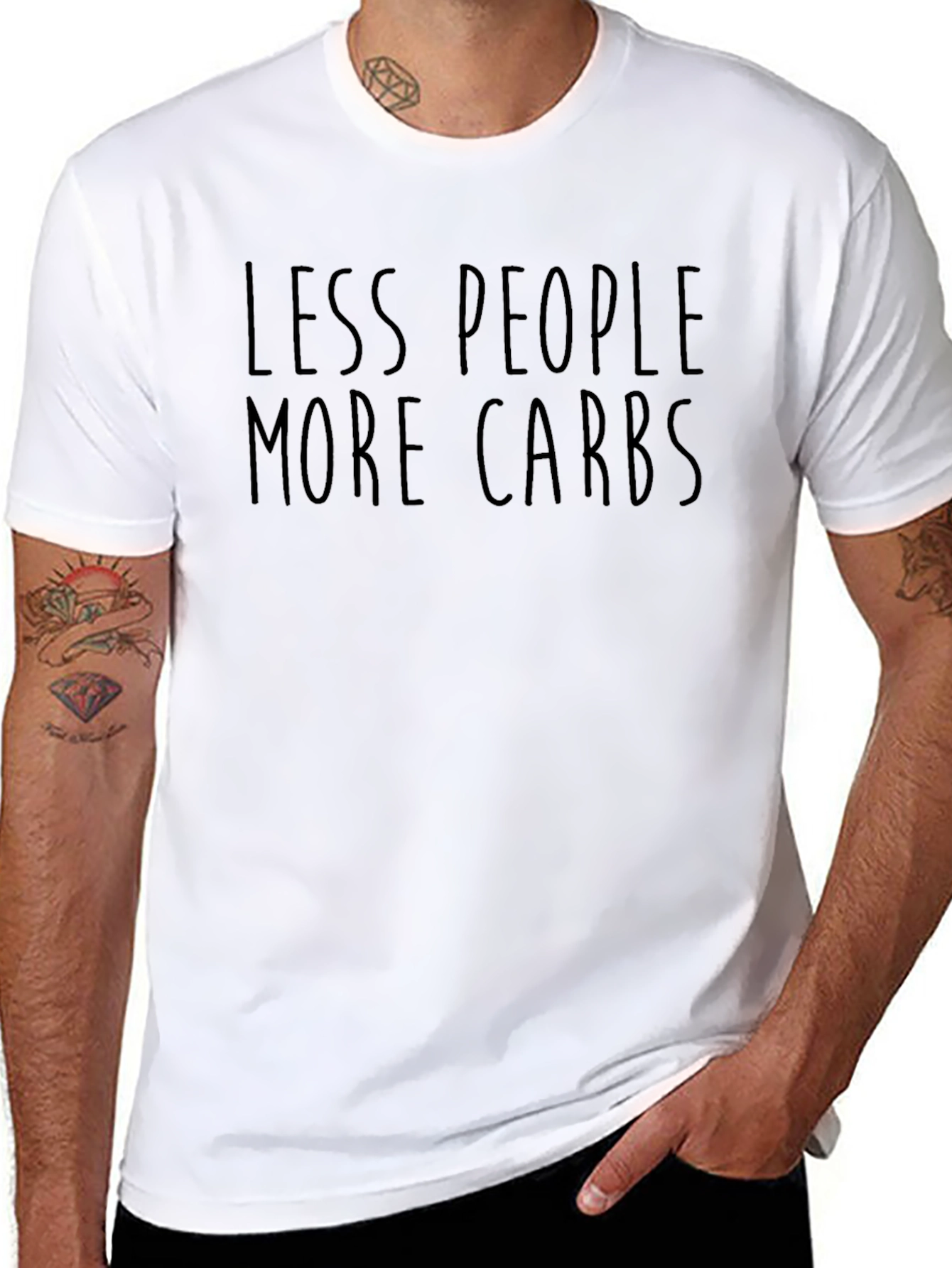 Less People More Carbs Graphic Tee