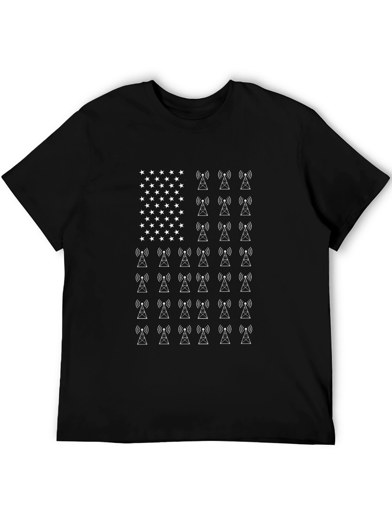 American Flag Radio Tower T-Shirt