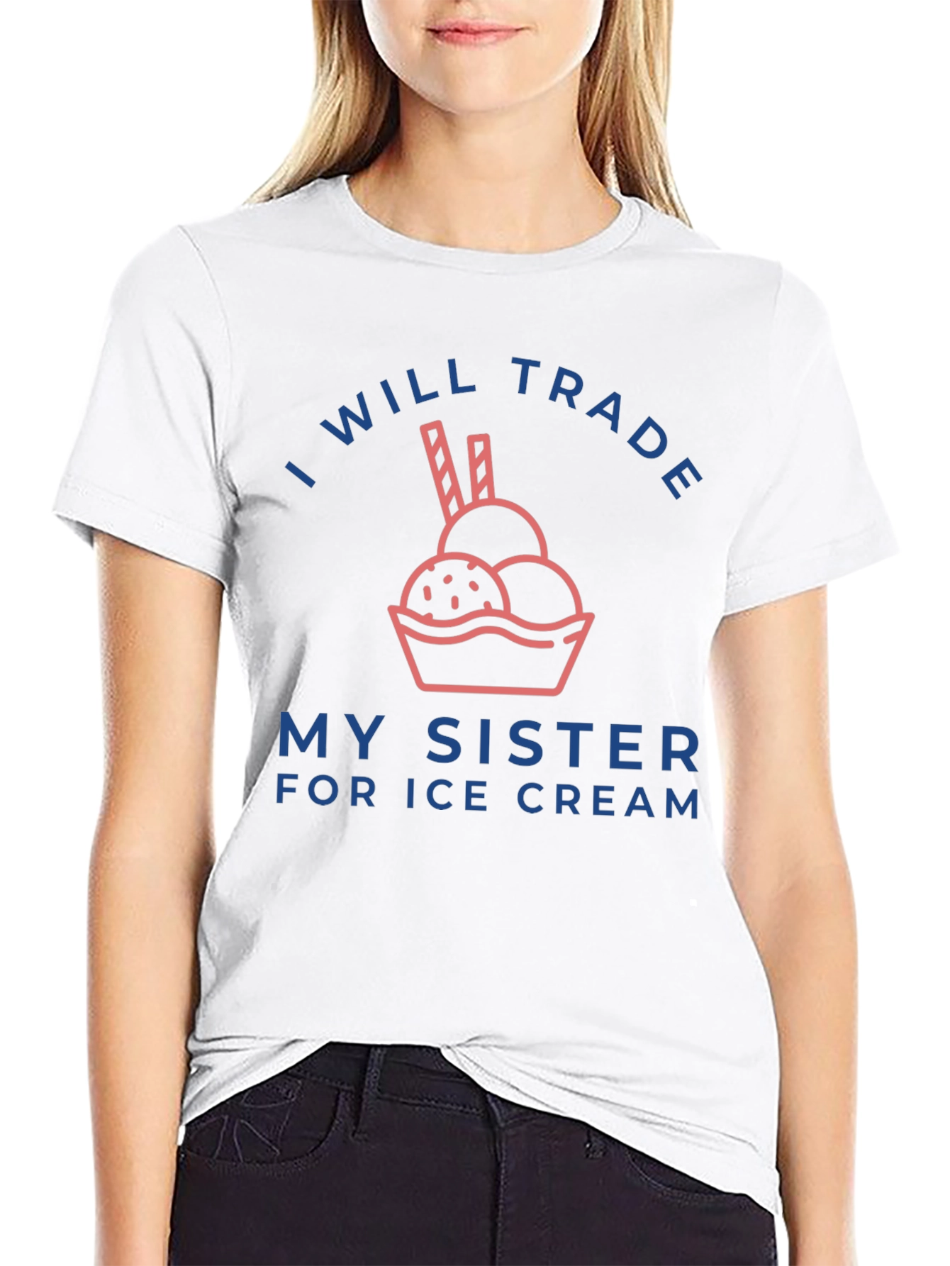 Funny Sister Trade Ice Cream Graphic T-Shirt