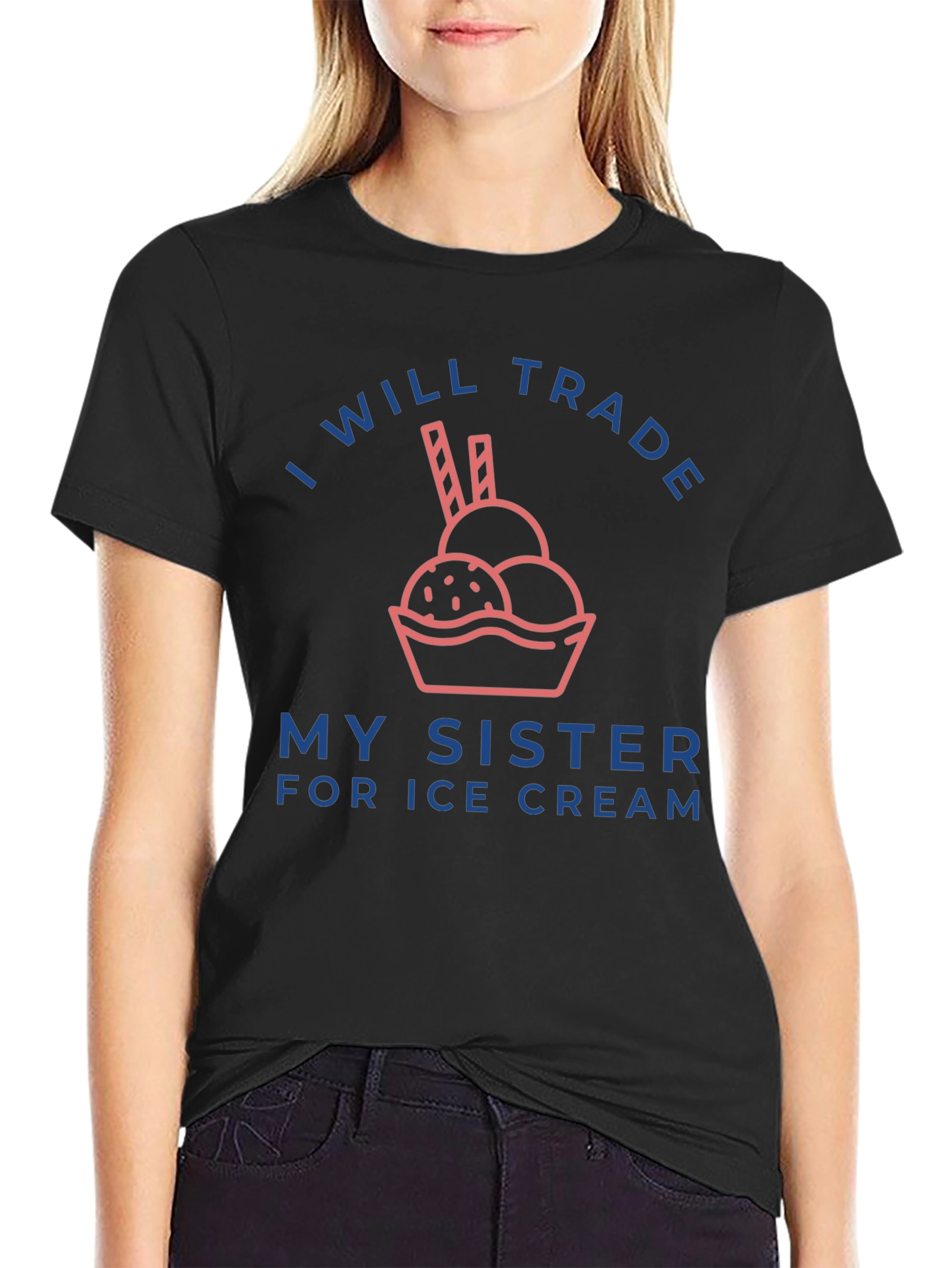 Funny Sister Trade Ice Cream Graphic T-Shirt