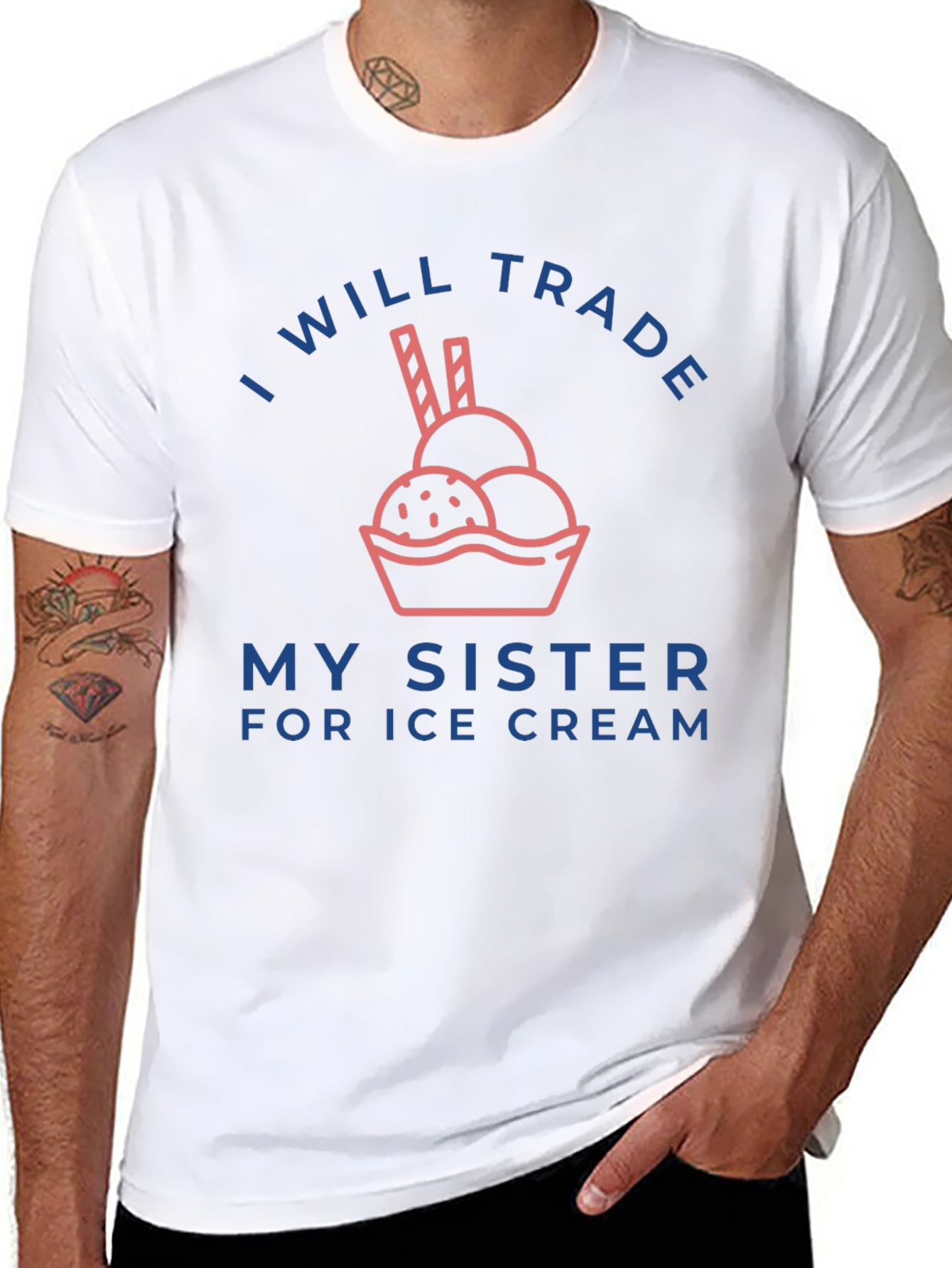 Funny Sister Trade Ice Cream Graphic T-Shirt