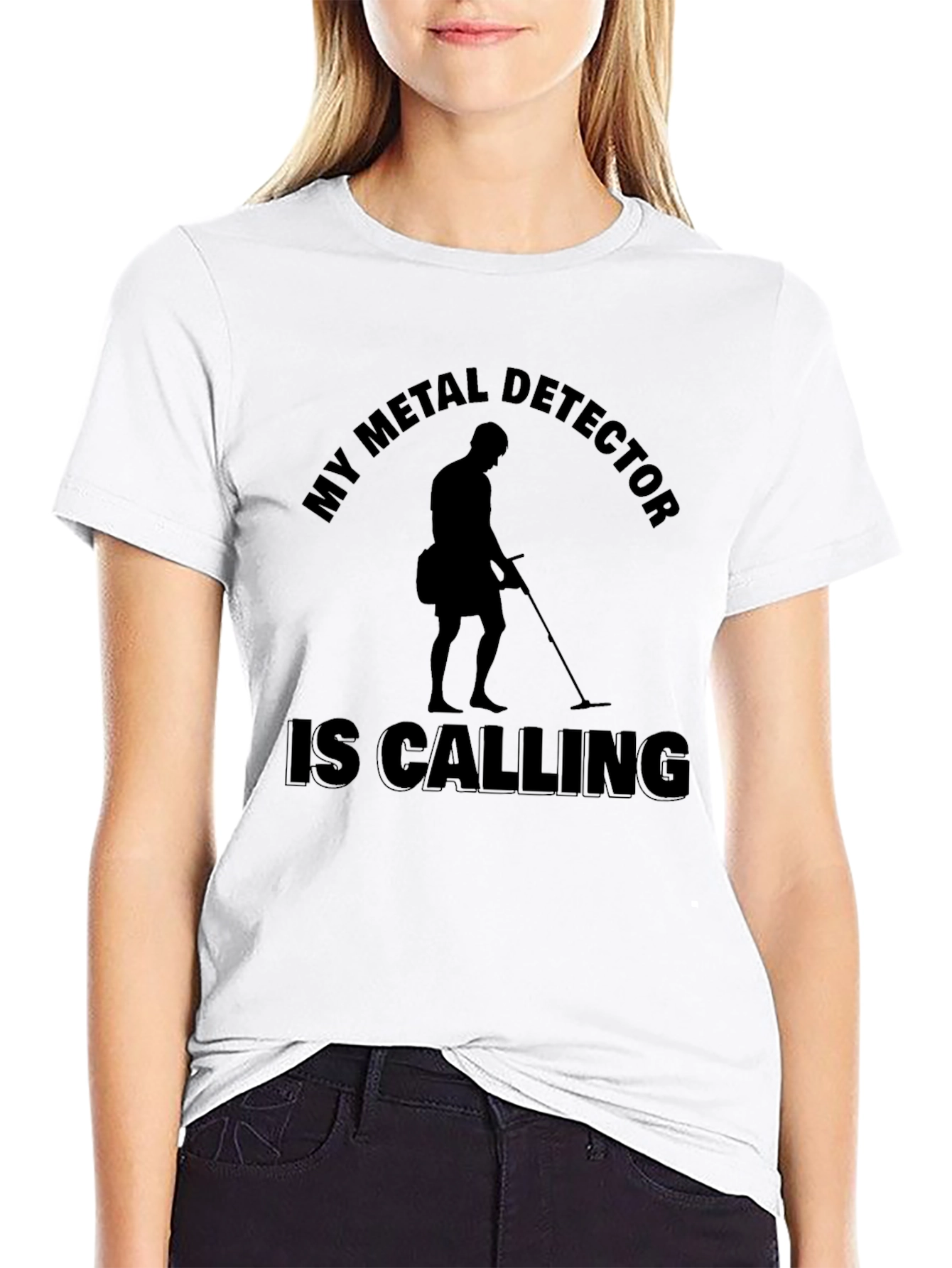 Metal Detector Calling Black T-Shirt
