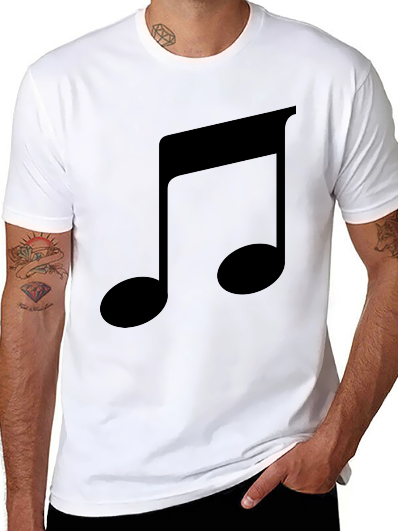 Black Musical Note Graphic Tee