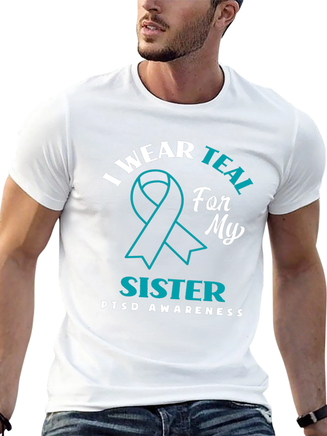 Teal Ribbon PTSD Awareness T-Shirt