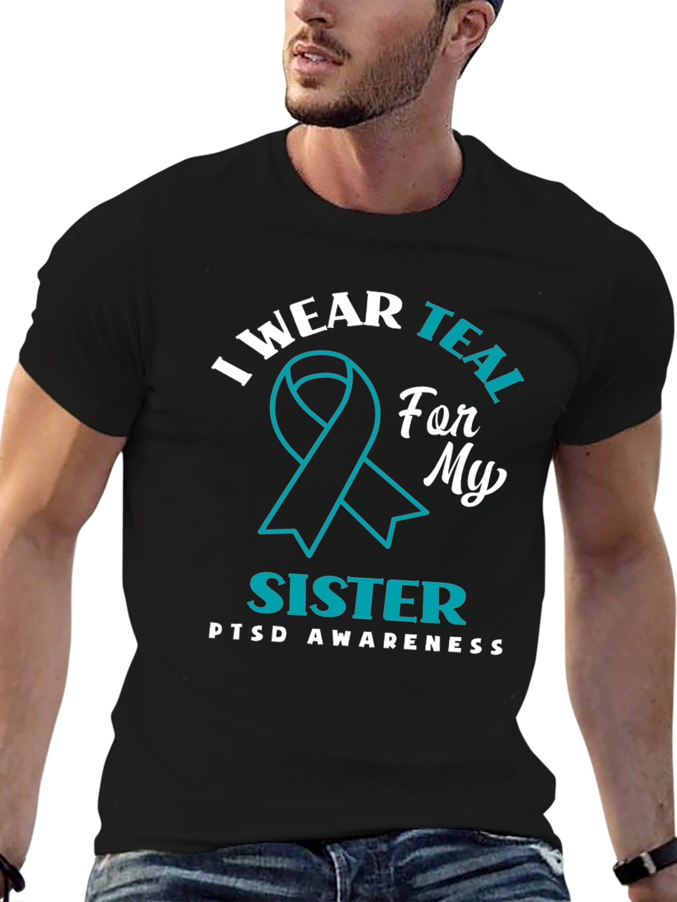 Teal Ribbon PTSD Awareness T-Shirt