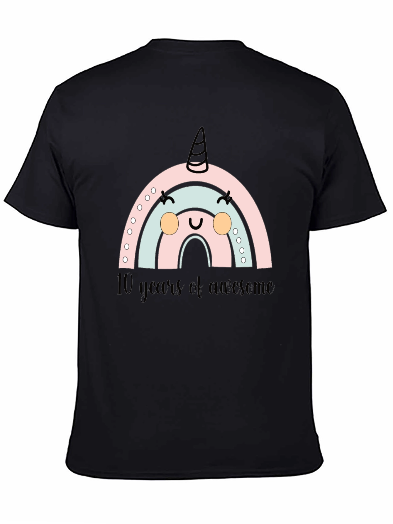 Cute Rainbow Unicorn 10th Birthday T-Shirt
