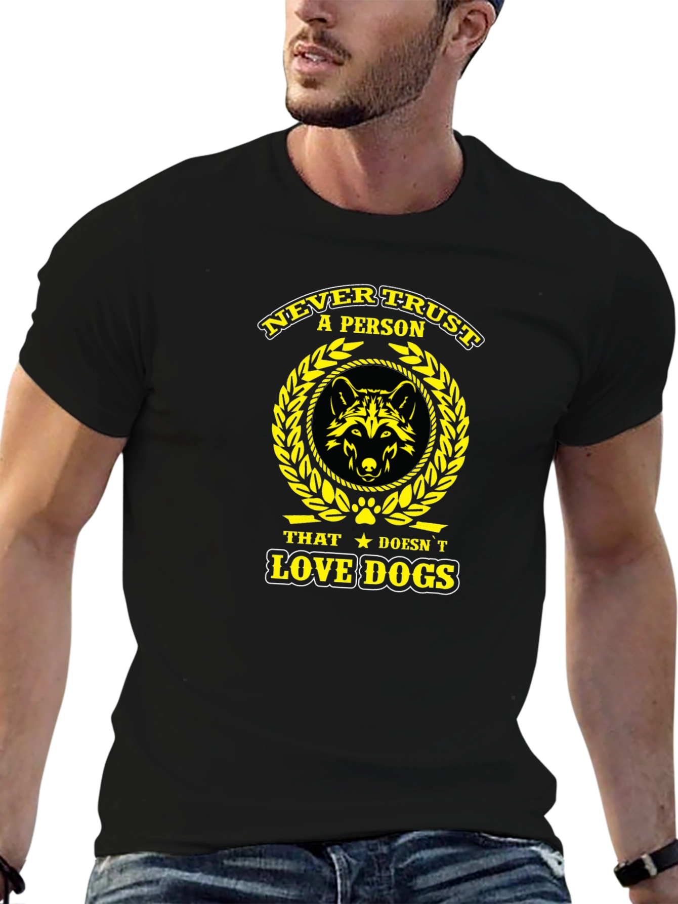 Never Trust A Person Dog Lover Black T-Shirt
