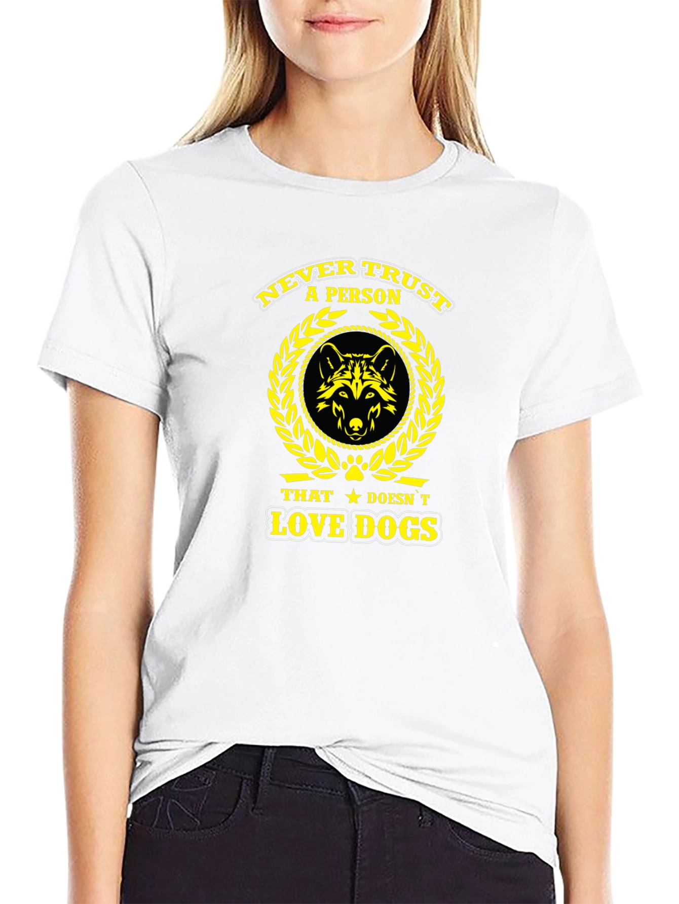 Never Trust A Person Dog Lover Black T-Shirt