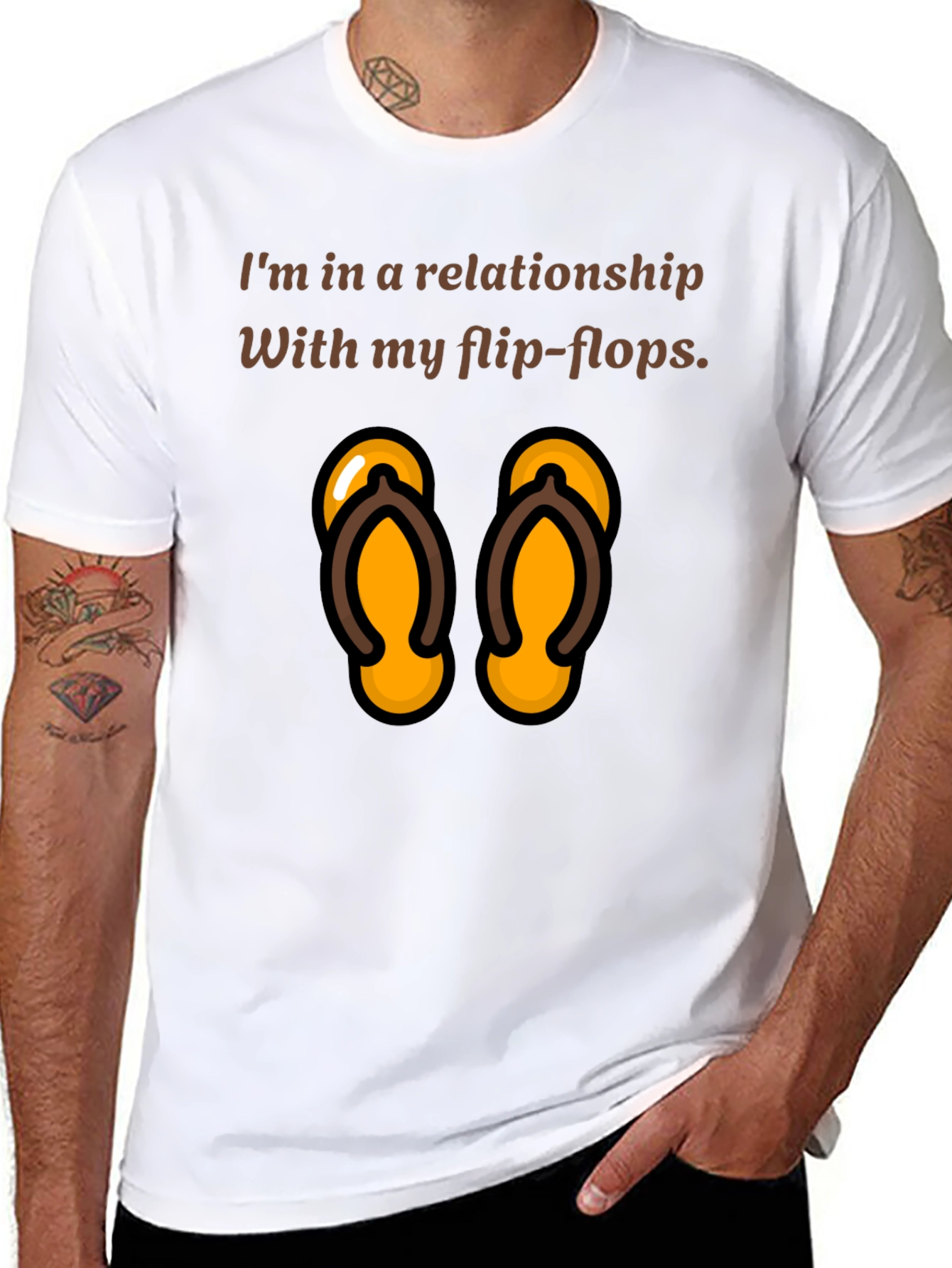 Relationship with Flip Flops T-Shirt - Fun Novelty Tee