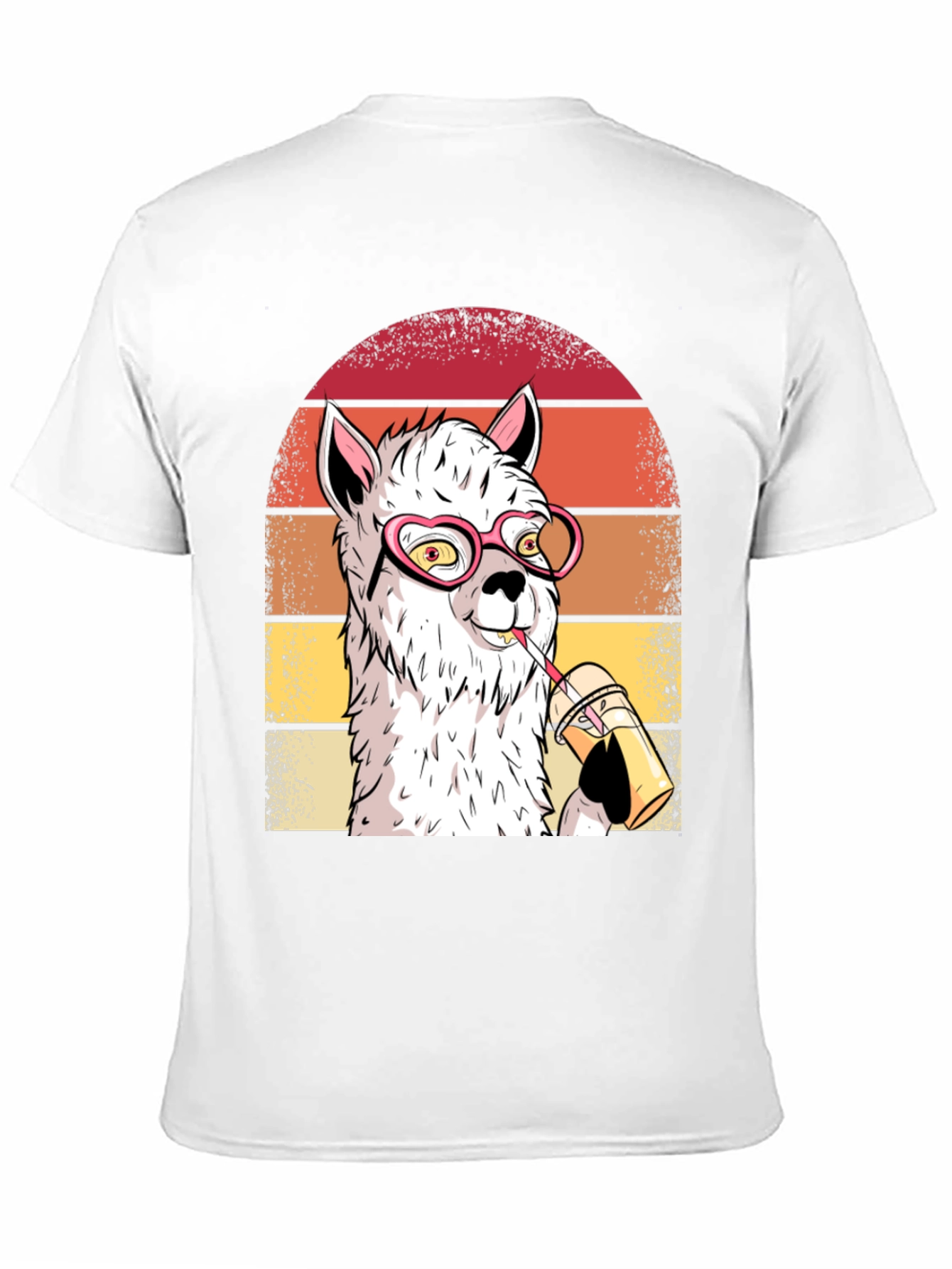 Cool Llama Graphic Tee - Heart Glasses & Drink