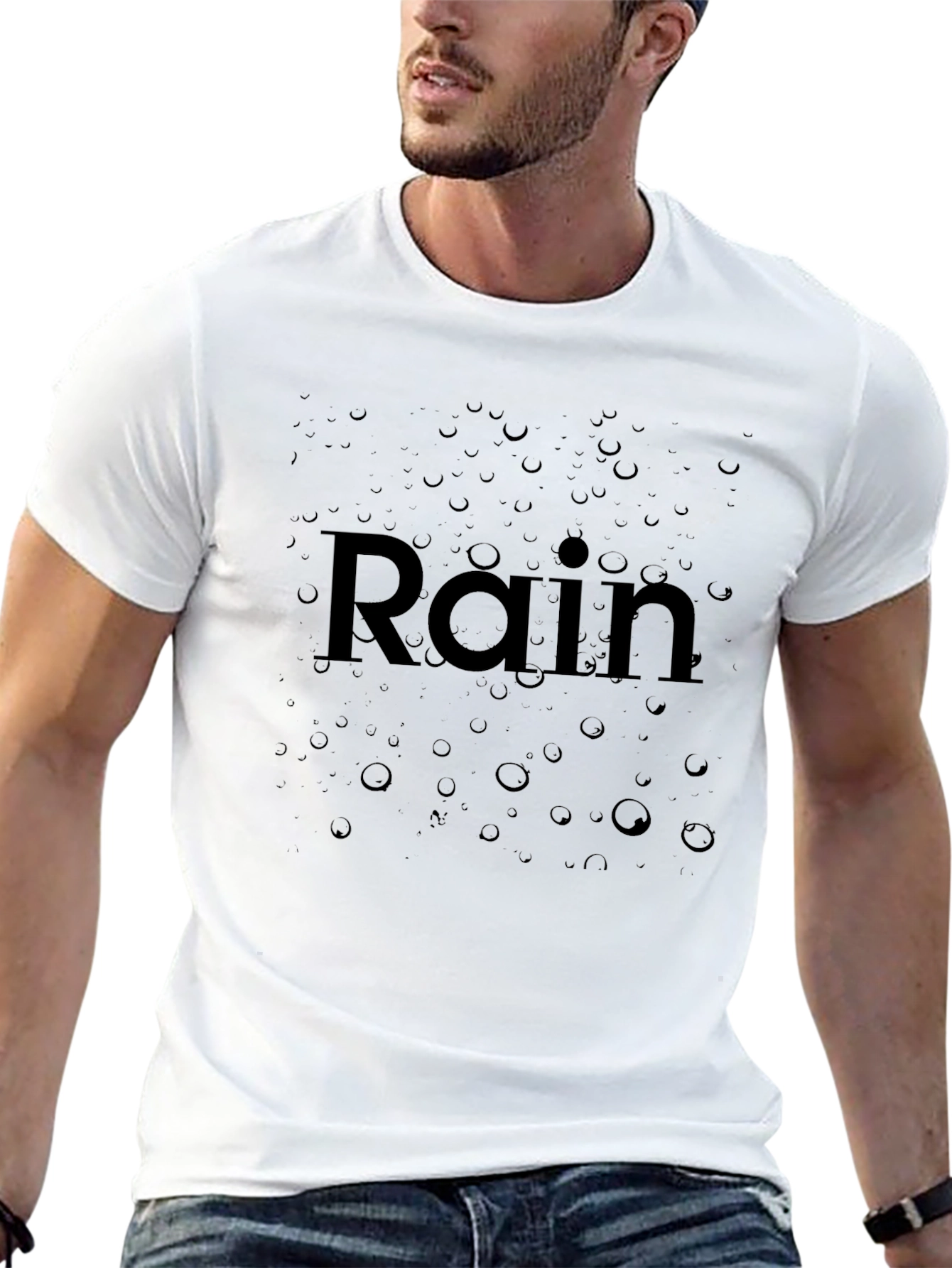 Rain Graphic Tee - Premium Black T-Shirt