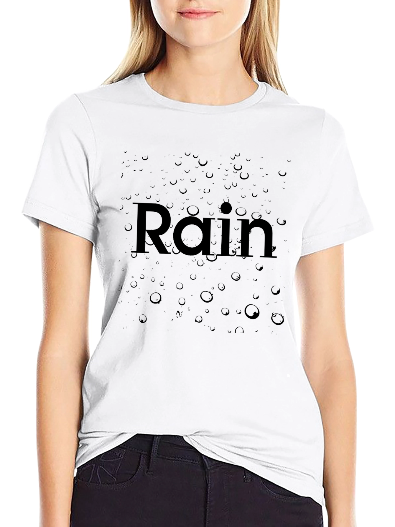 Rain Graphic Tee - Premium Black T-Shirt