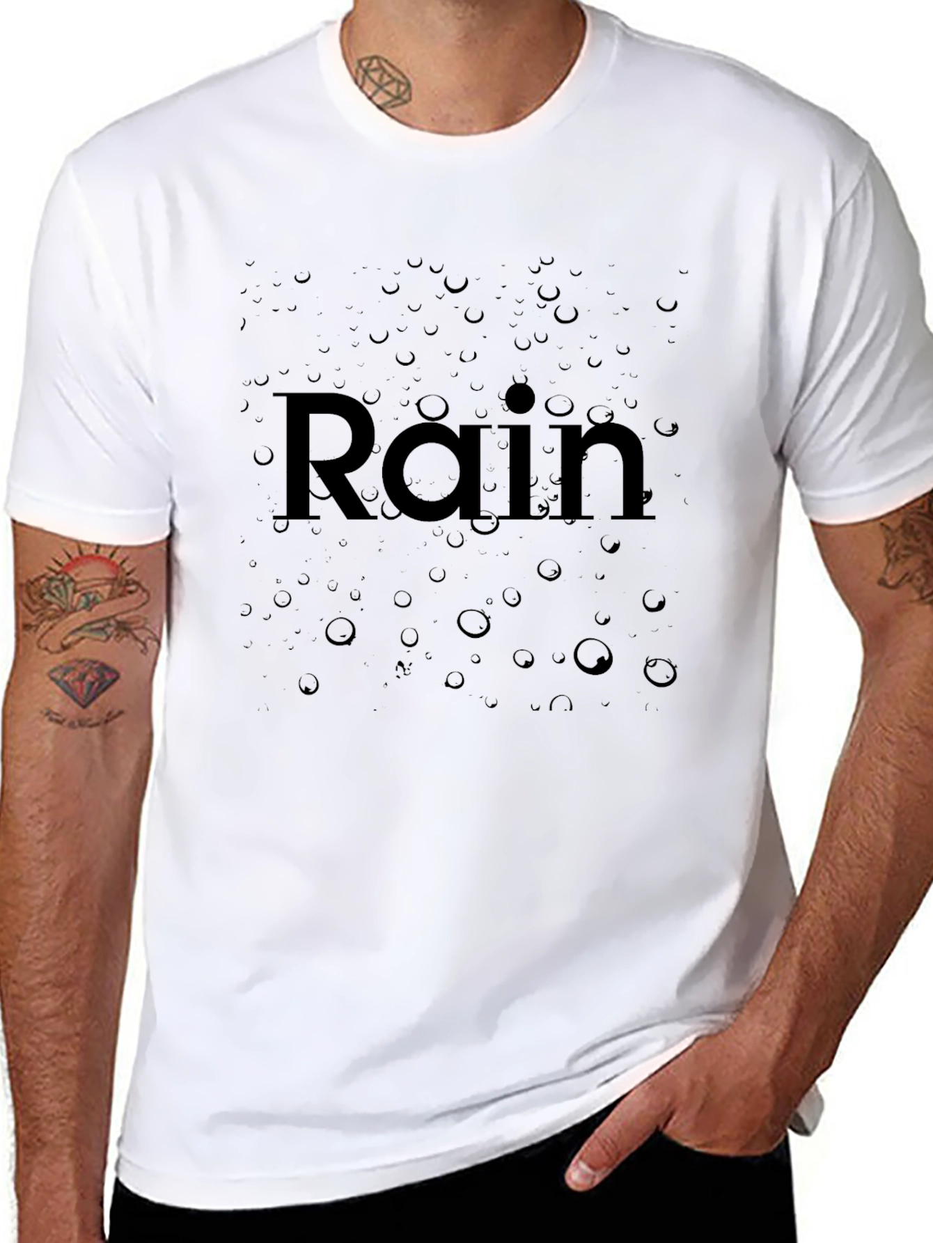 Rain Graphic Tee - Premium Black T-Shirt