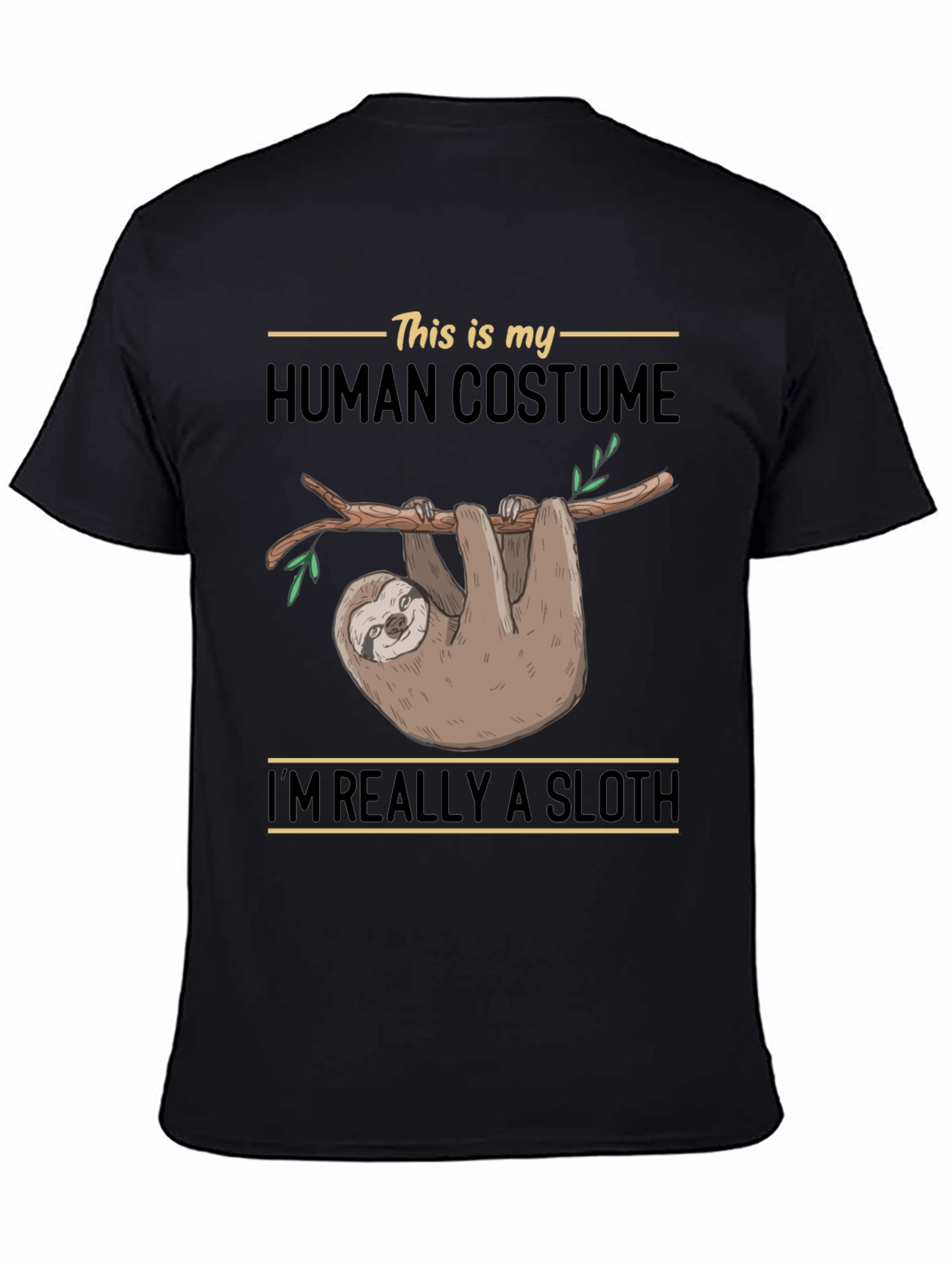 Sloth Human Costume Funny Graphic T-Shirt