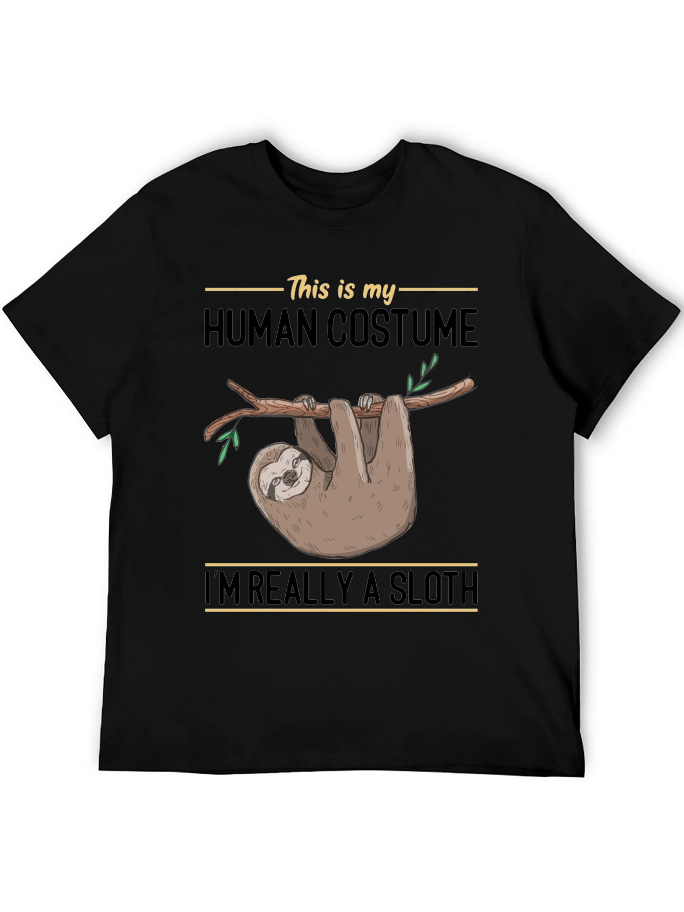 Sloth Human Costume Funny Graphic T-Shirt