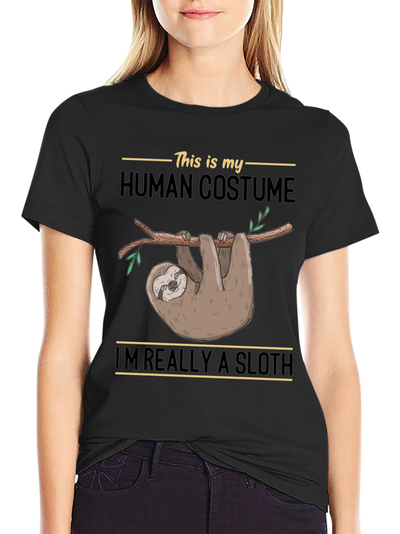 Sloth Human Costume Funny Graphic T-Shirt