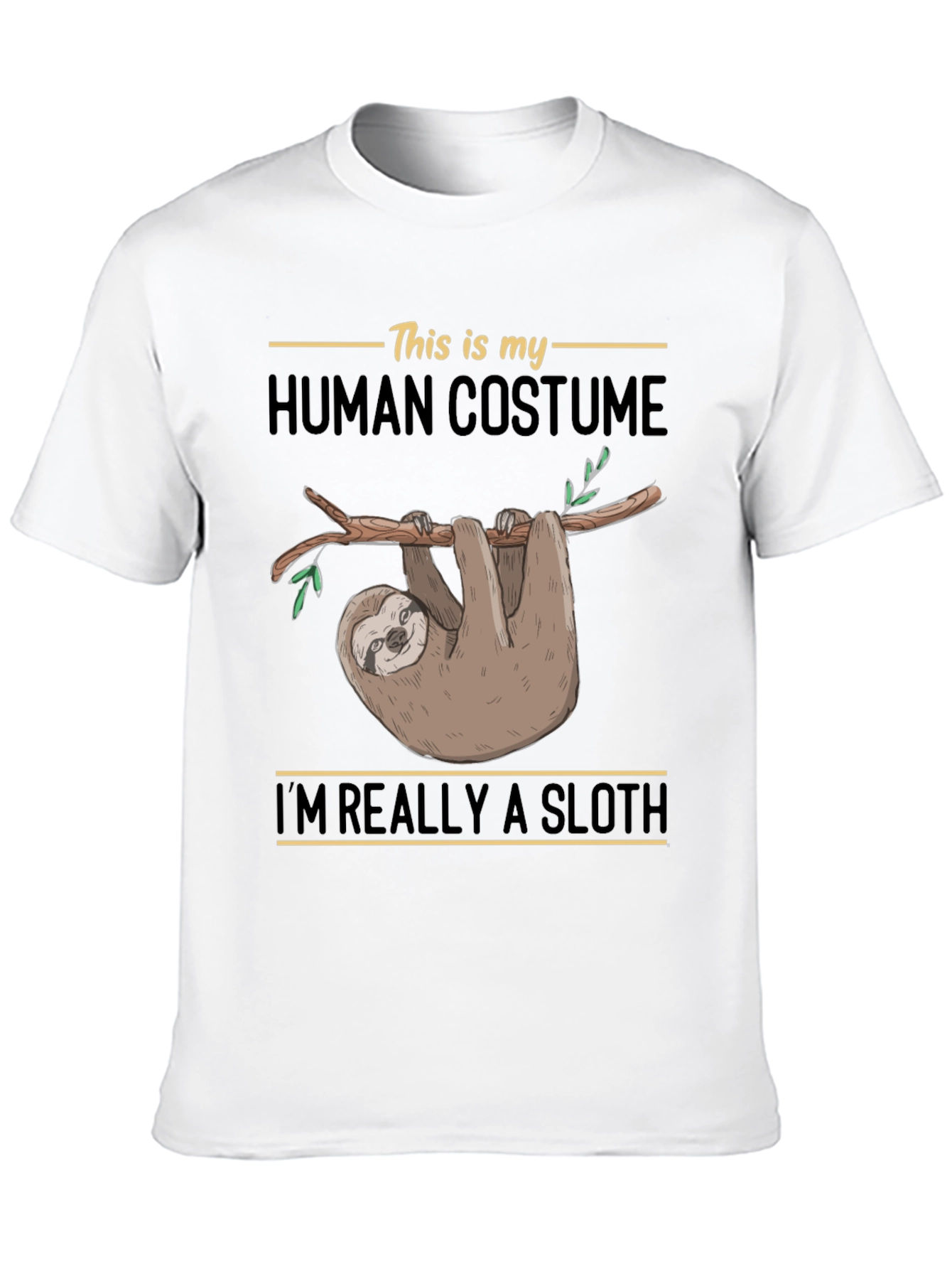 Sloth Human Costume Funny Graphic T-Shirt