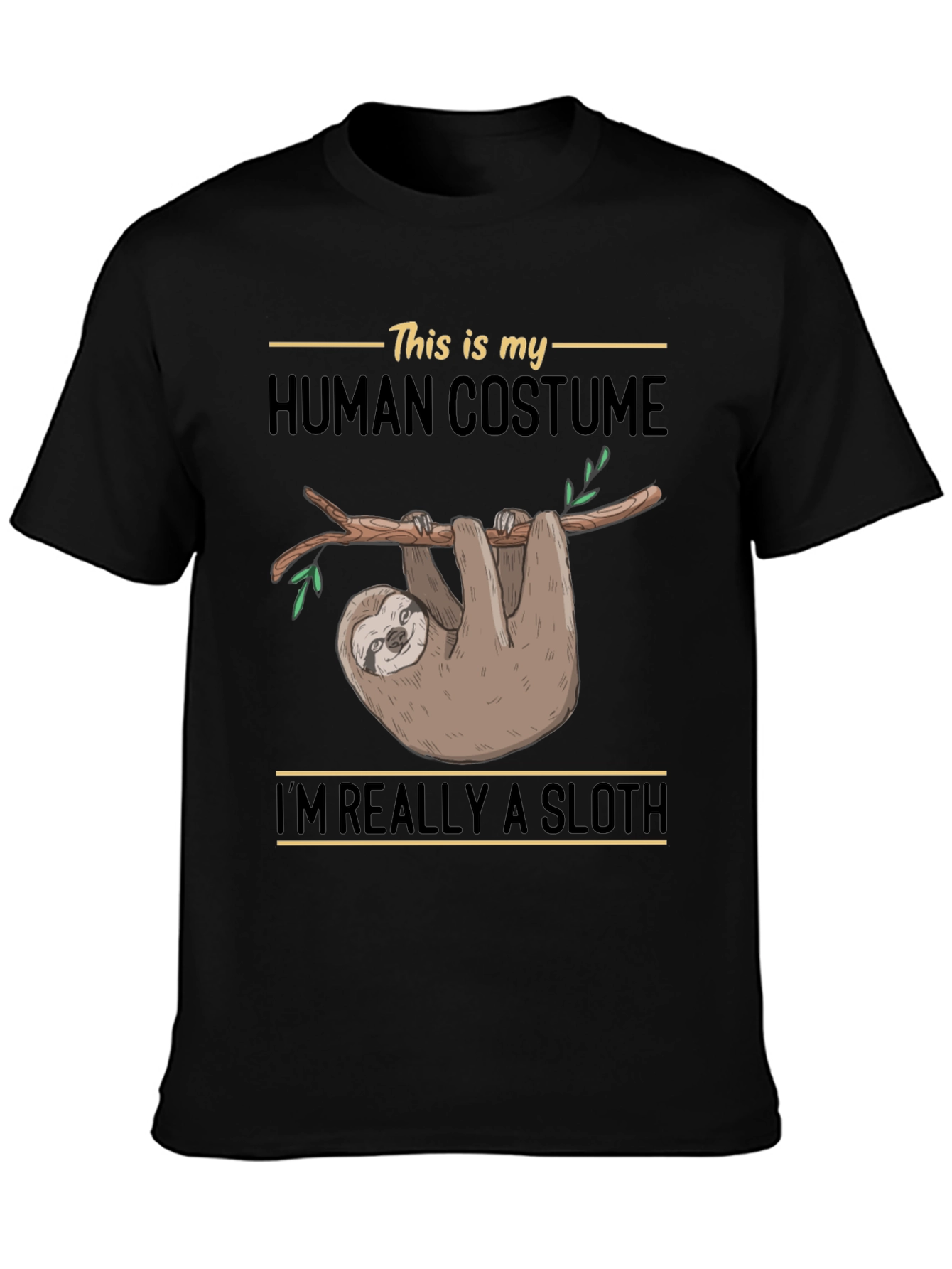 Sloth Human Costume Funny Graphic T-Shirt
