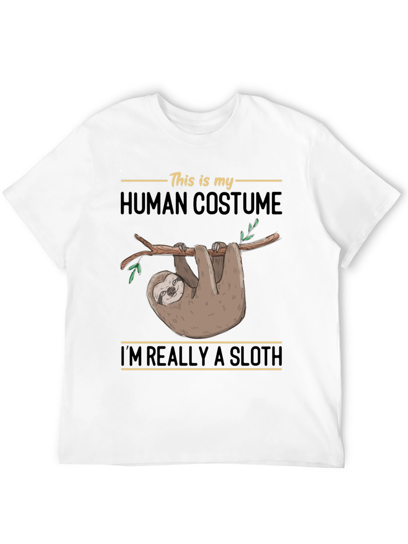 Sloth Human Costume Funny Graphic T-Shirt