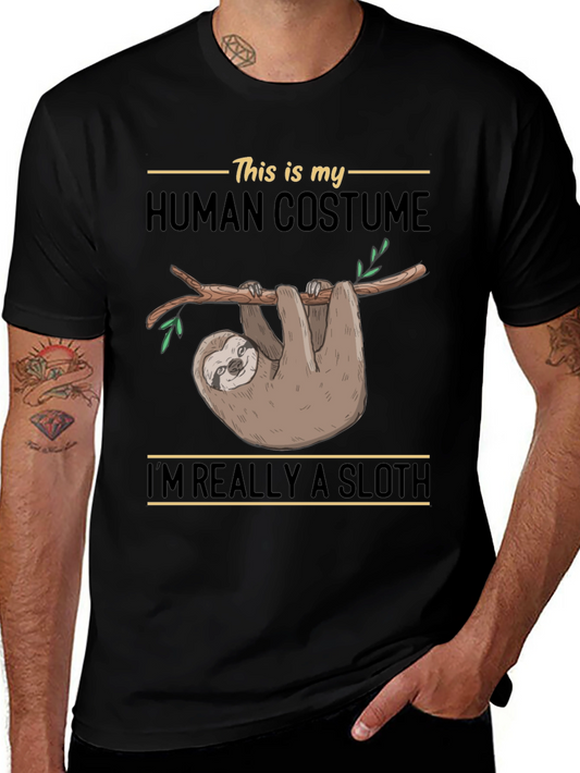 Sloth Human Costume Funny Graphic T-Shirt