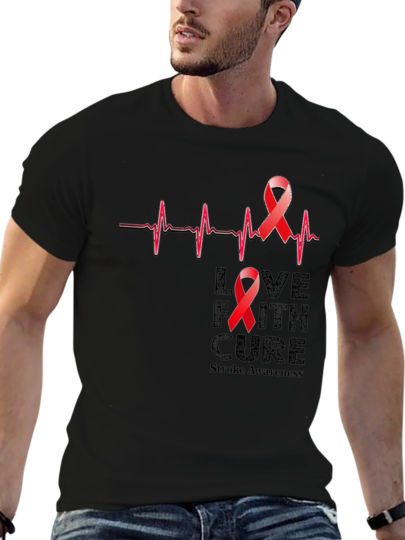 Stroke Awareness T-Shirt - Love Faith Cure