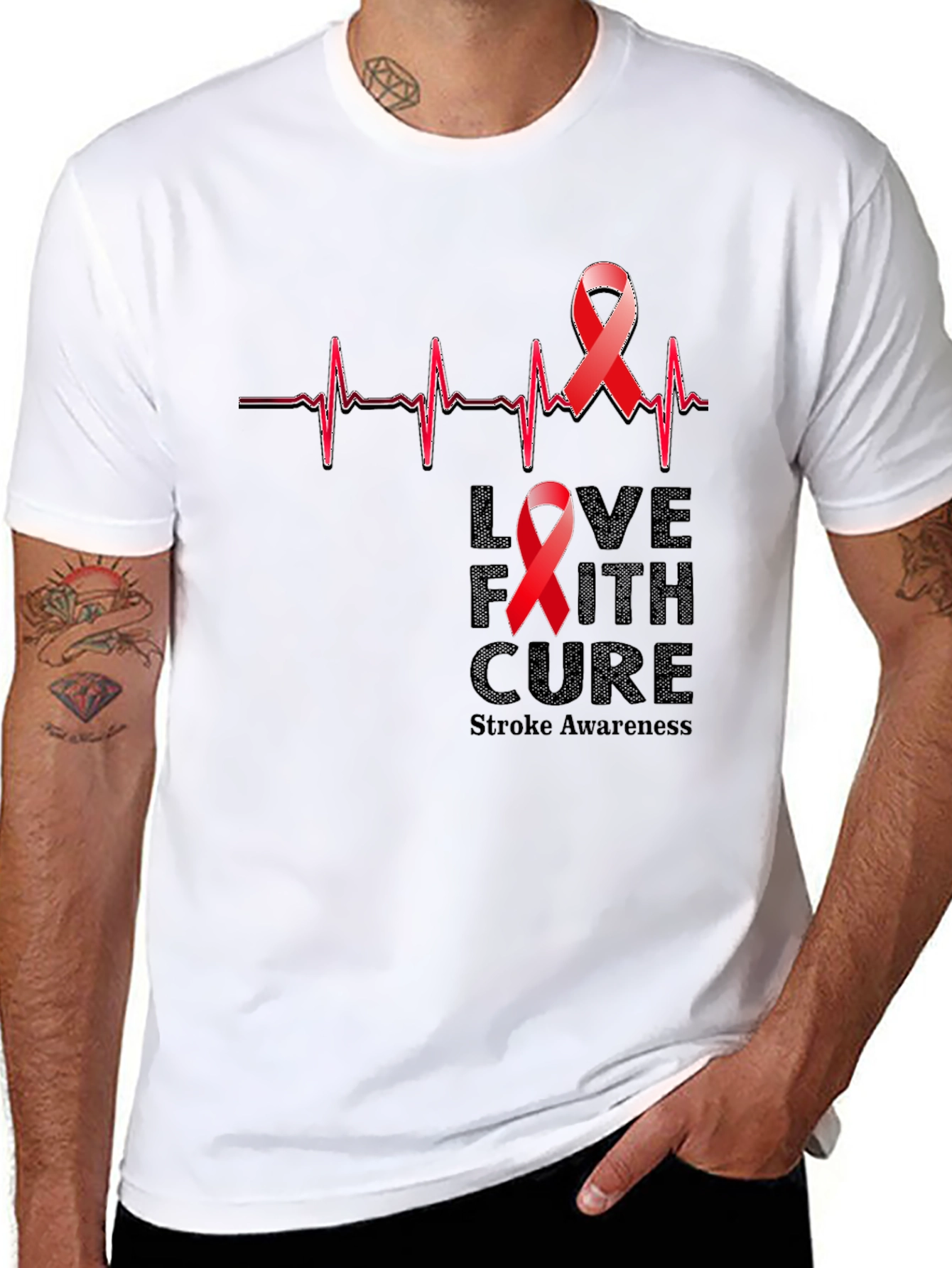 Stroke Awareness T-Shirt - Love Faith Cure
