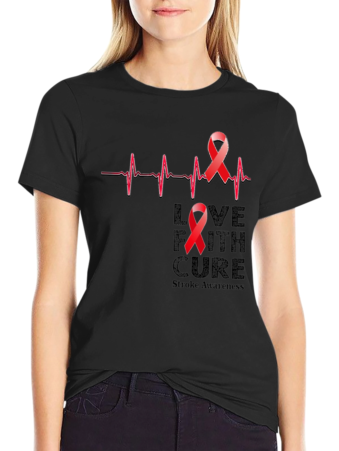 Stroke Awareness T-Shirt - Love Faith Cure