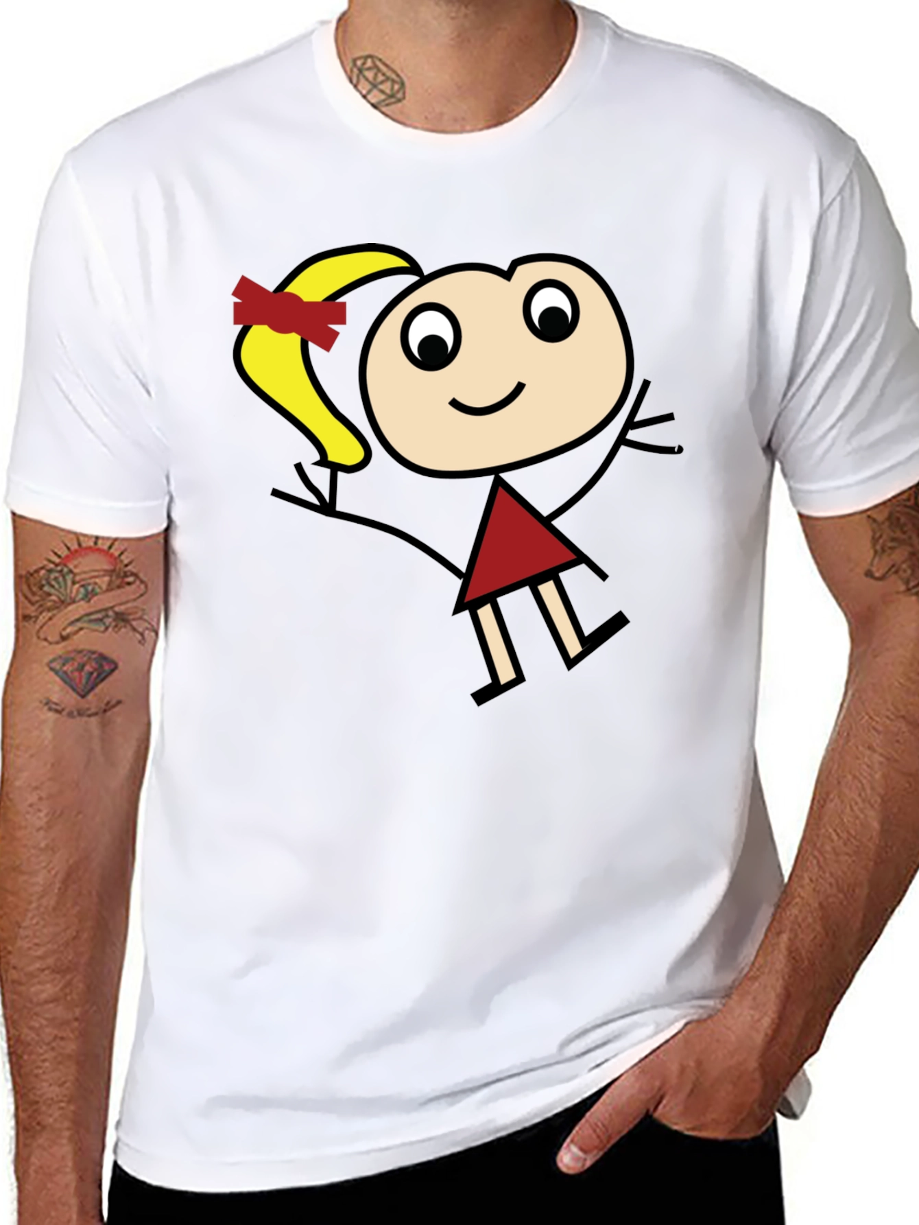 Stick Figure Girl Graphic T-Shirt - Unisex Casual Tee