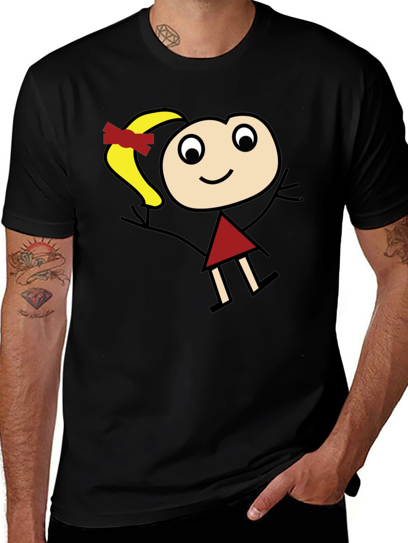 Stick Figure Girl Graphic T-Shirt - Unisex Casual Tee