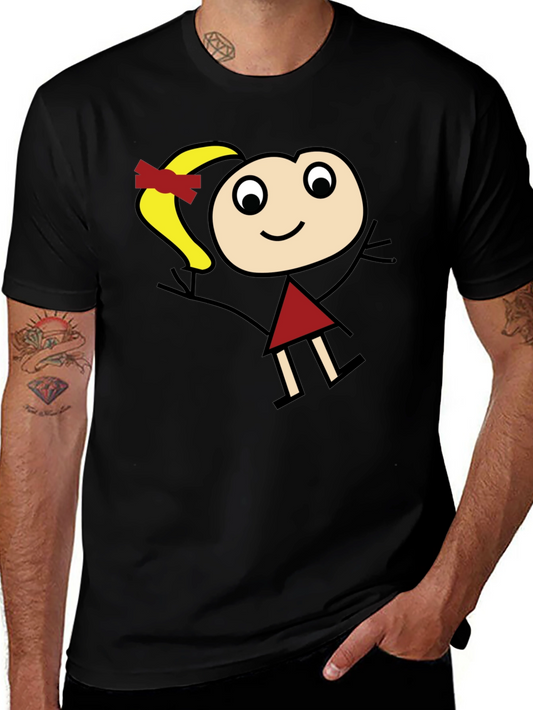 Stick Figure Girl Graphic T-Shirt - Unisex Casual Tee