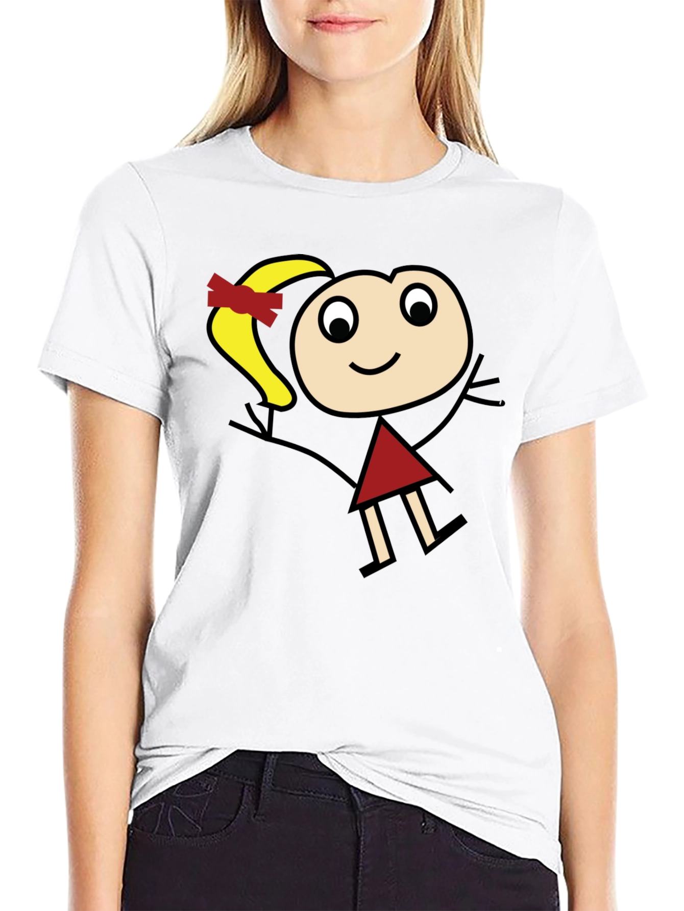 Stick Figure Girl Graphic T-Shirt - Unisex Casual Tee