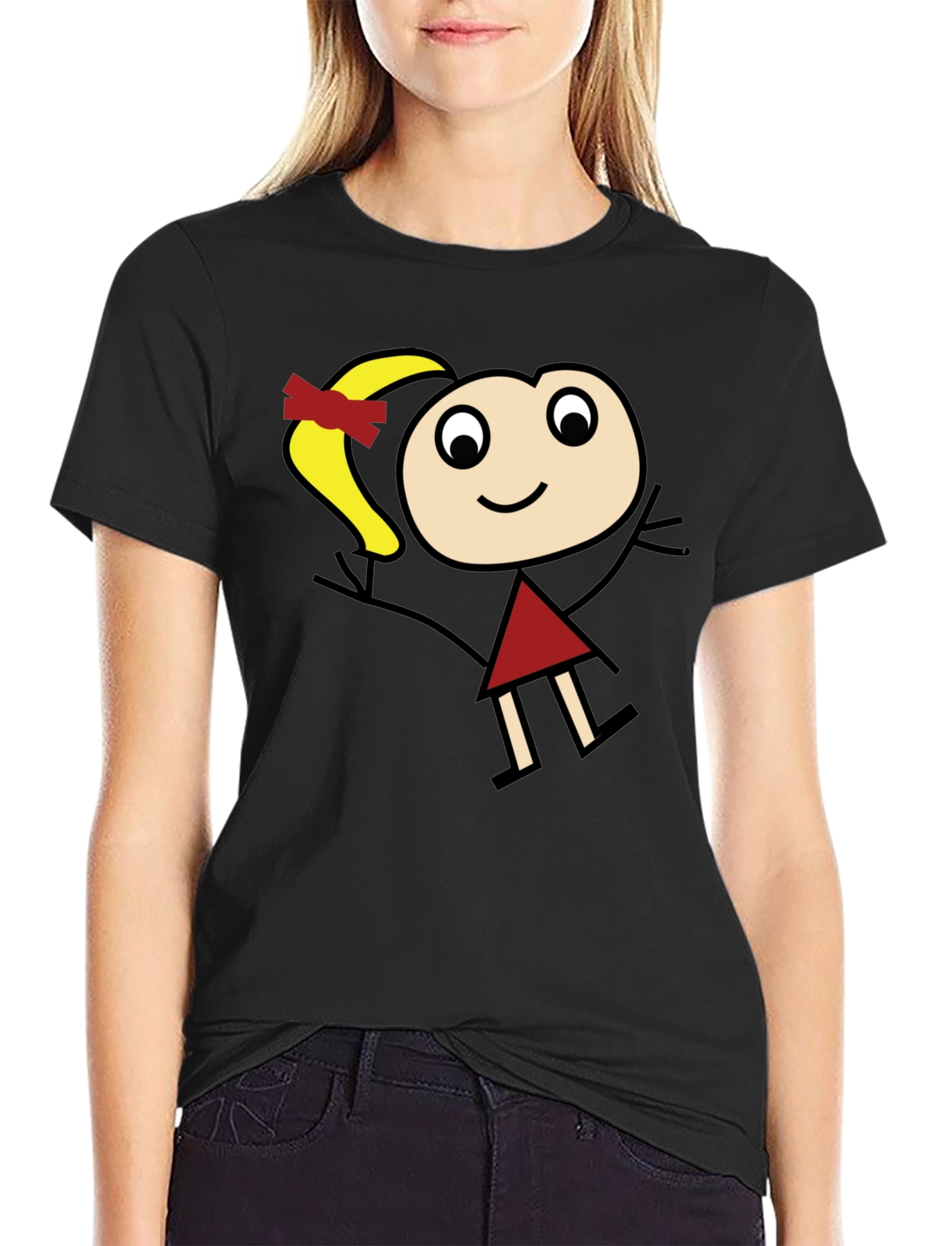 Stick Figure Girl Graphic T-Shirt - Unisex Casual Tee