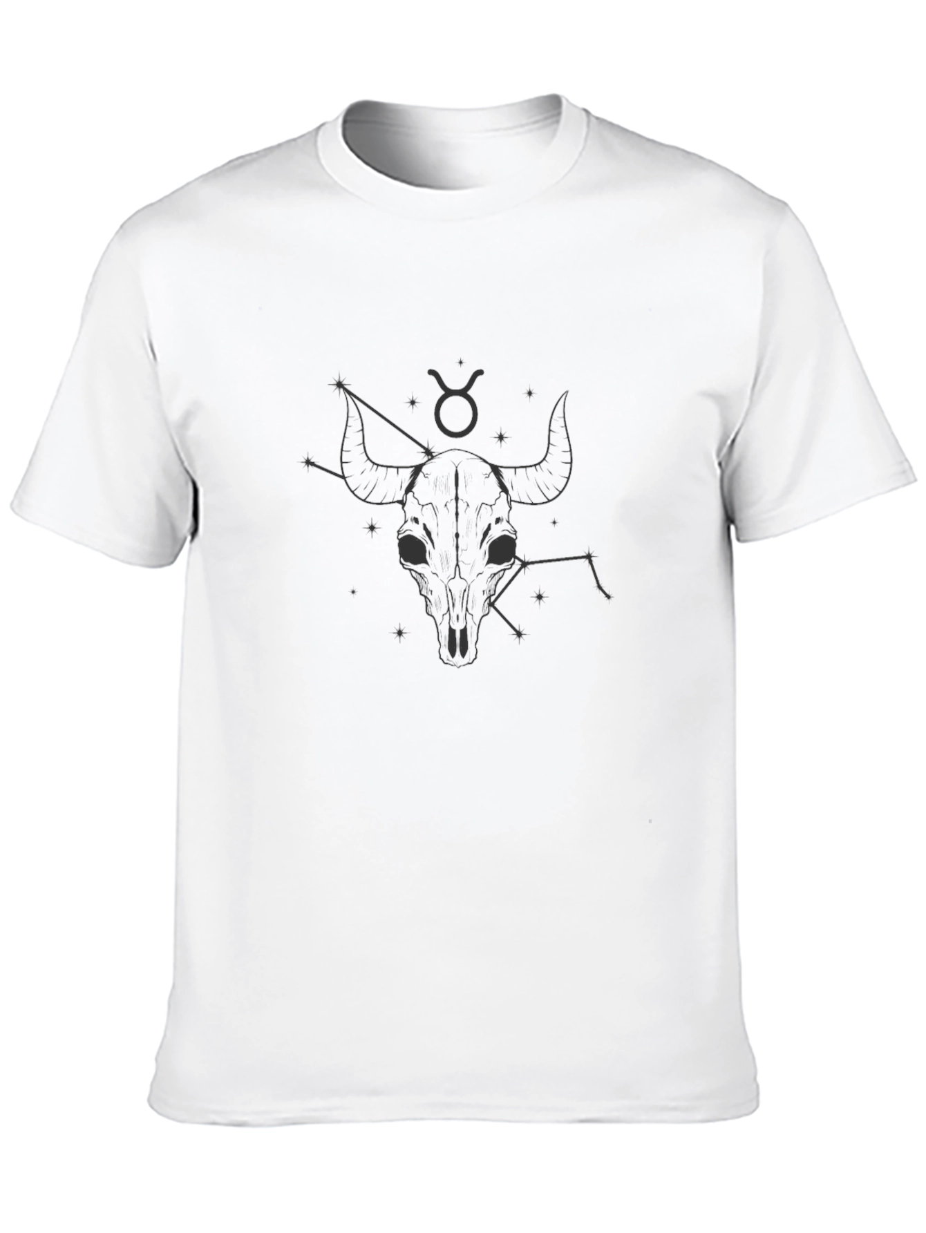 Taurus Zodiac Graphic Tee - Black Cotton Blend