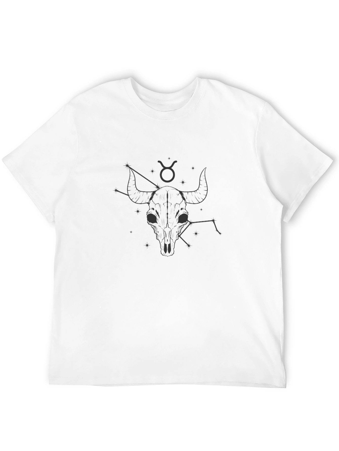 Taurus Zodiac Graphic Tee - Black Cotton Blend