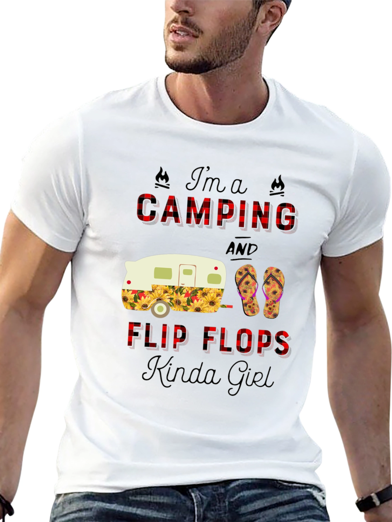 Camping & Flip Flops Graphic Tee